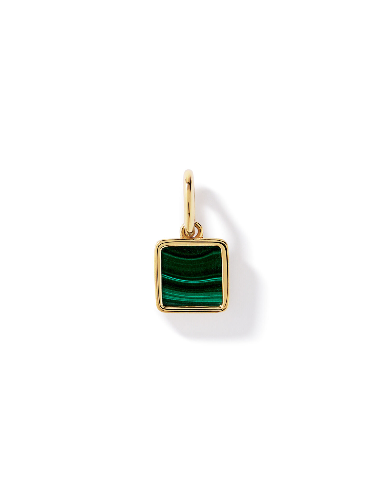 Pendentif carr&eacute; en malachite en Vermeil 18 carats