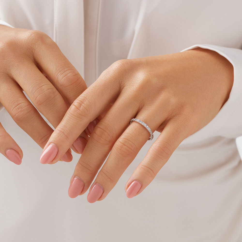 Wedding Band with 0.50 Carat TW of Diamonds in 14kt White Gold