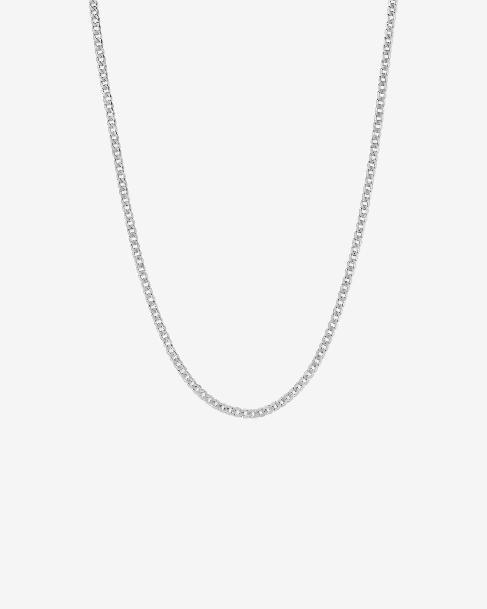 65cm (22") 4.5mm-5mm Width Curb Chain in 10kt White Gold