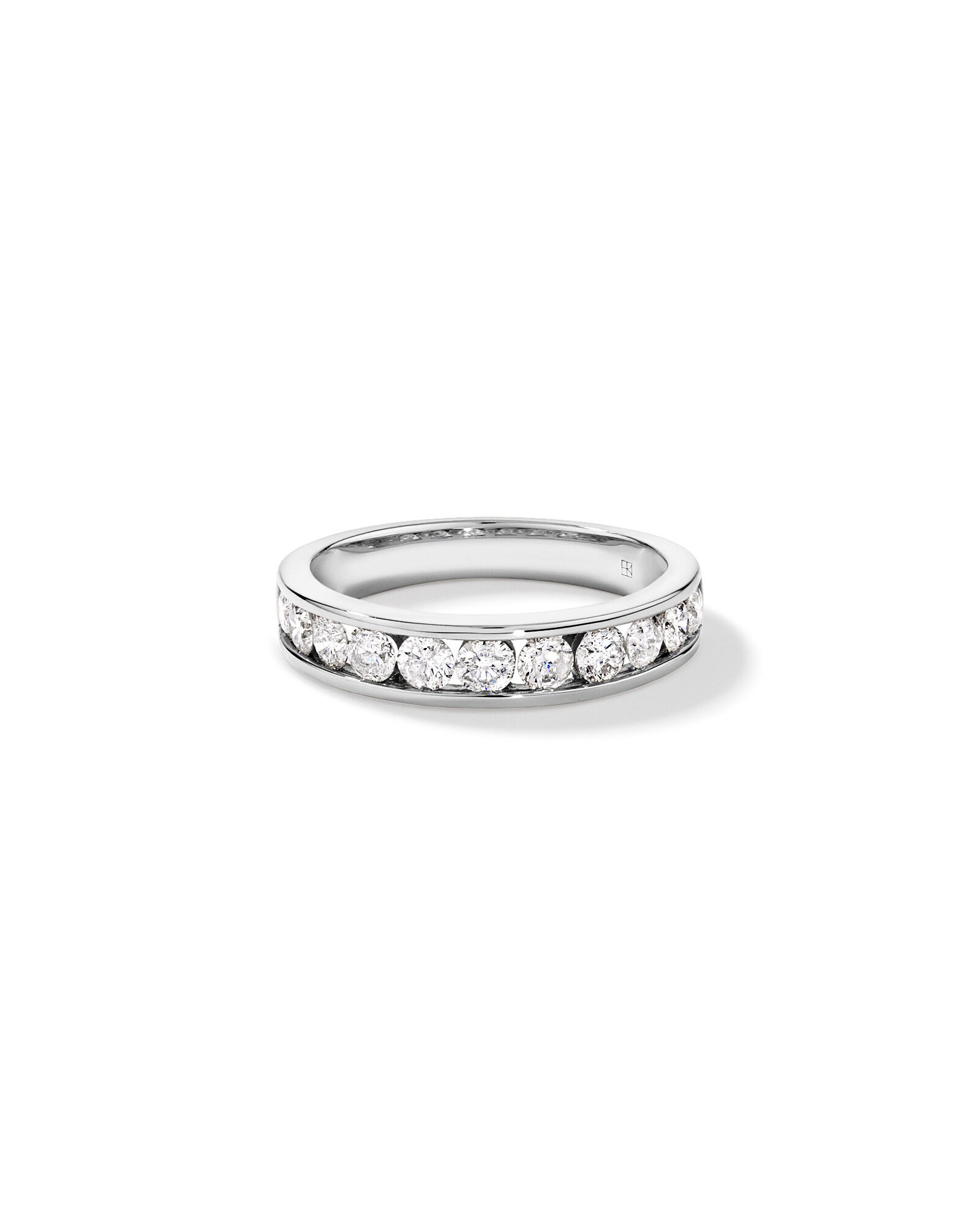 1.00 Carat TW Round Brilliant Channel Set Wedding Band in 10kt White Gold