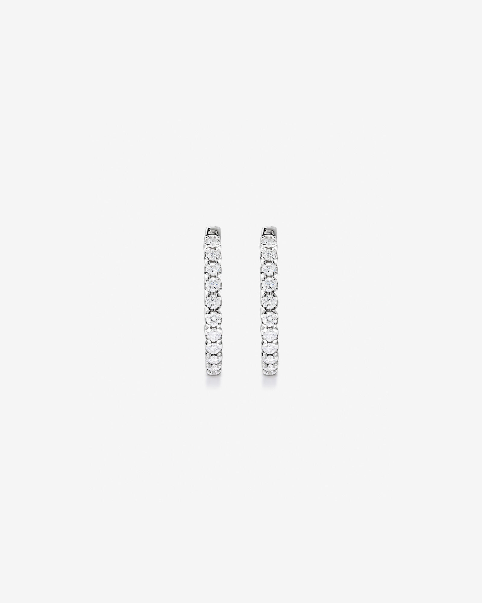 2.00TW Lab Diamond Inside Out Hoop Earrings in Silver -Medium