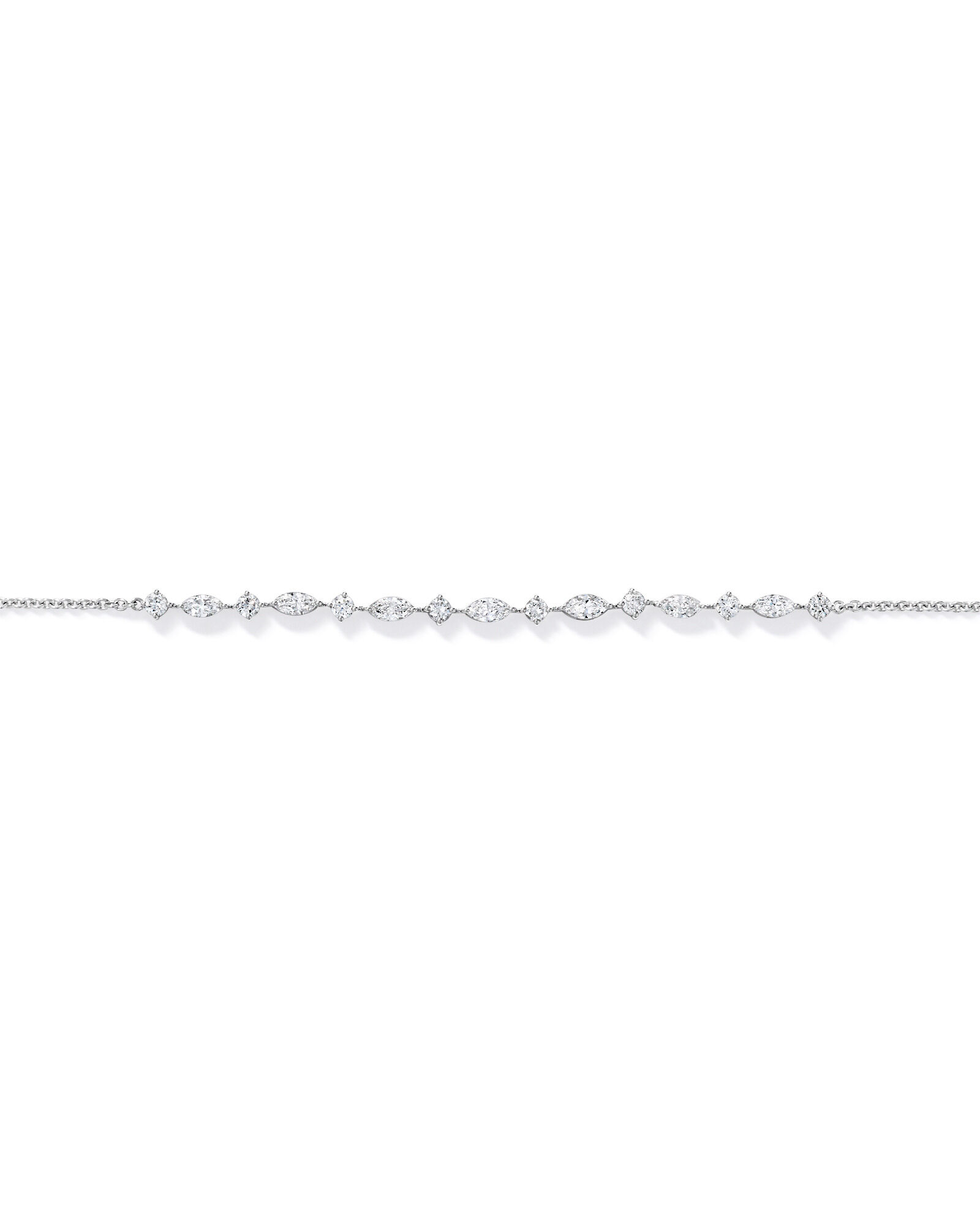 1.10TW Marquise & Round Brilliant Lab Tennis Bracelet Silver
