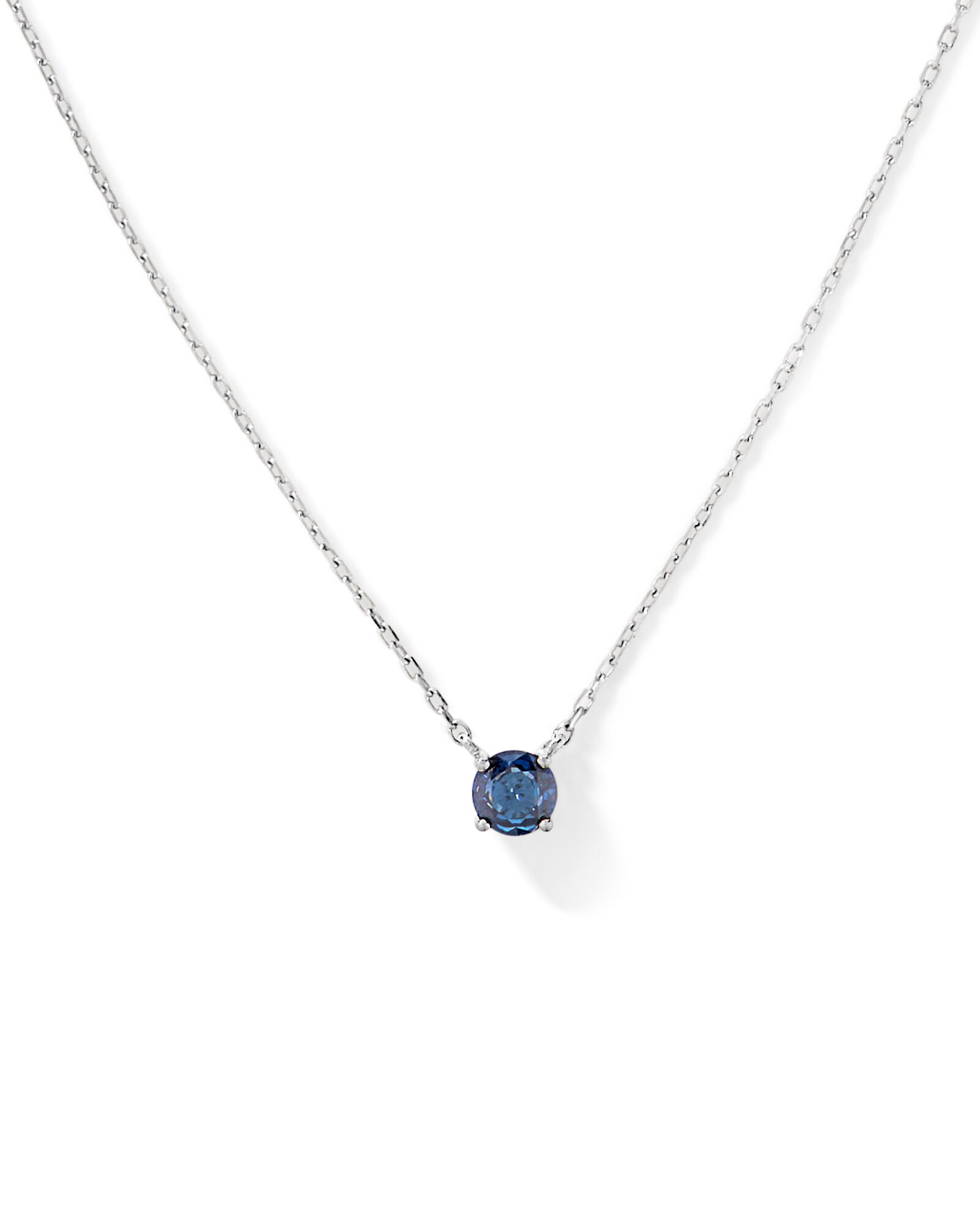 Collier australien saphir taille ronde en or blanc 10 carats