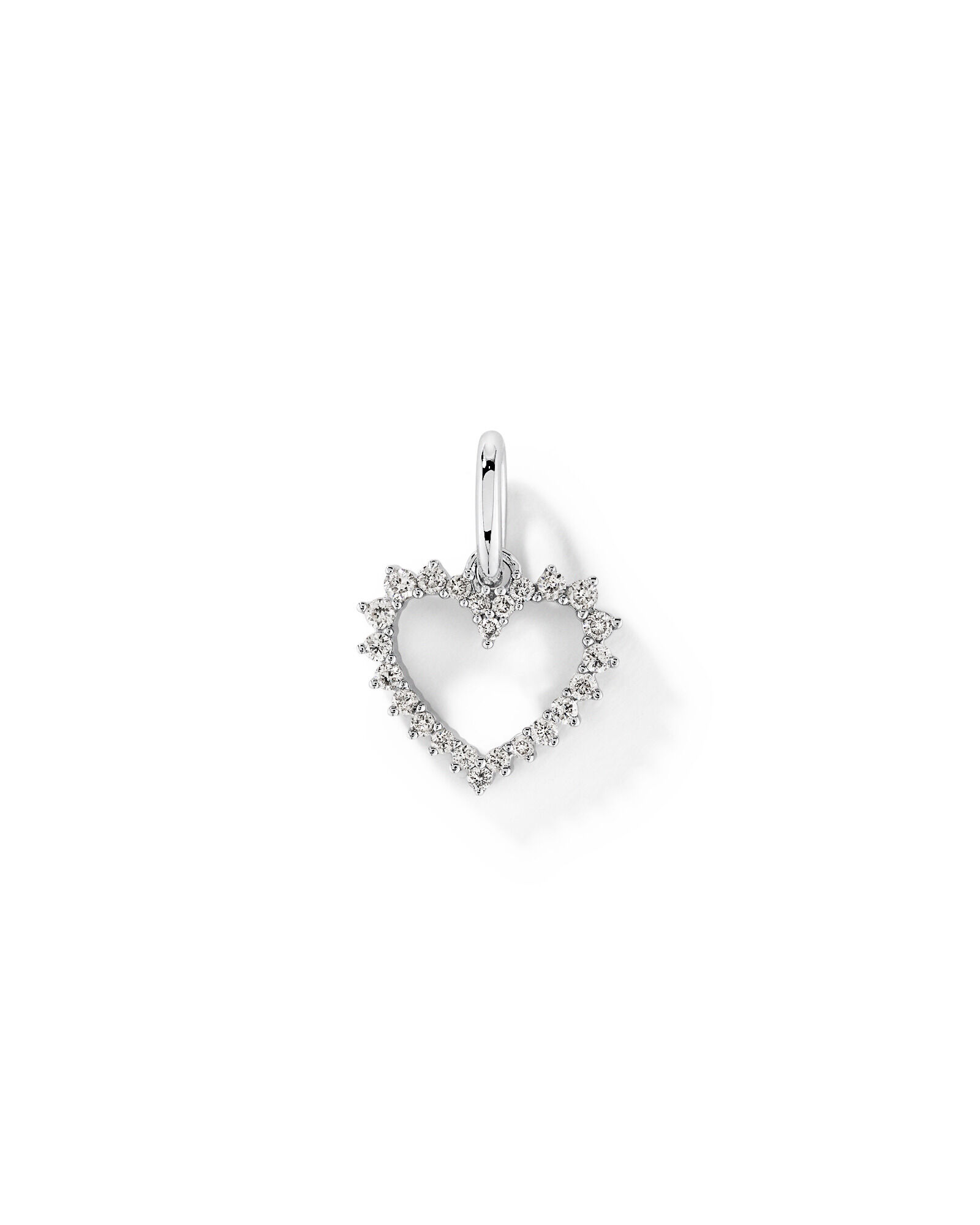 Diamond Open Love Heart Pendant in 10kt White Gold