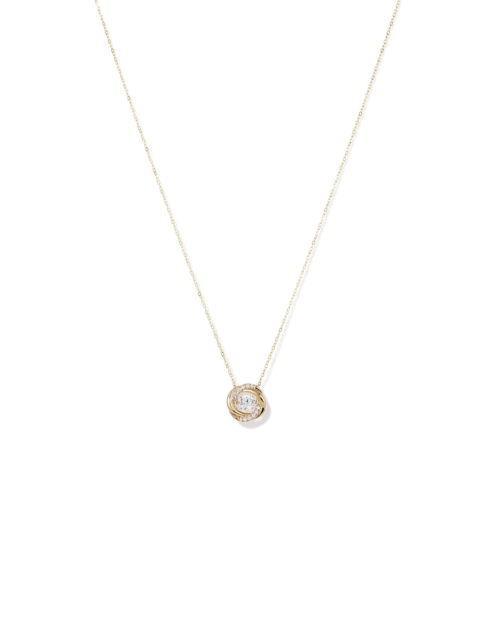 Lume Lab Swirl Pendant with 0.60 Carat TW of Laboratory-Grown Diamonds in 10kt Yellow Gold