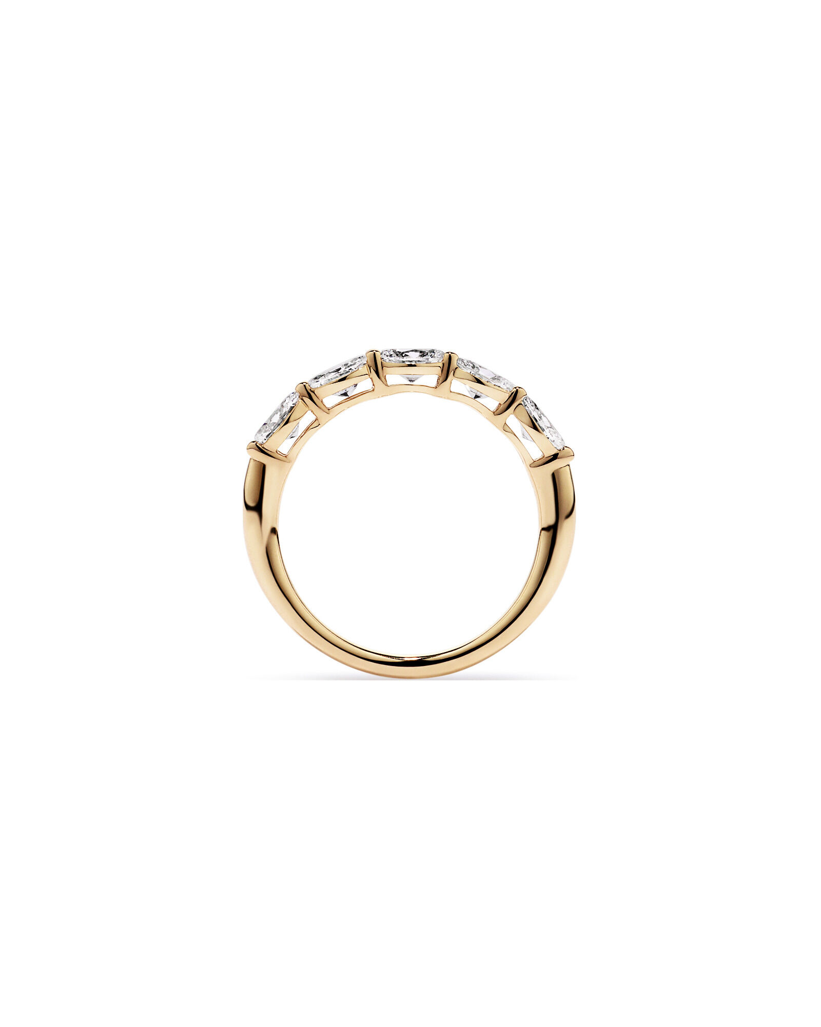 1.25 Carat TW East-West Oval Laboratory-Grown Diamond Wedding Ring in 14kt Yellow Gold