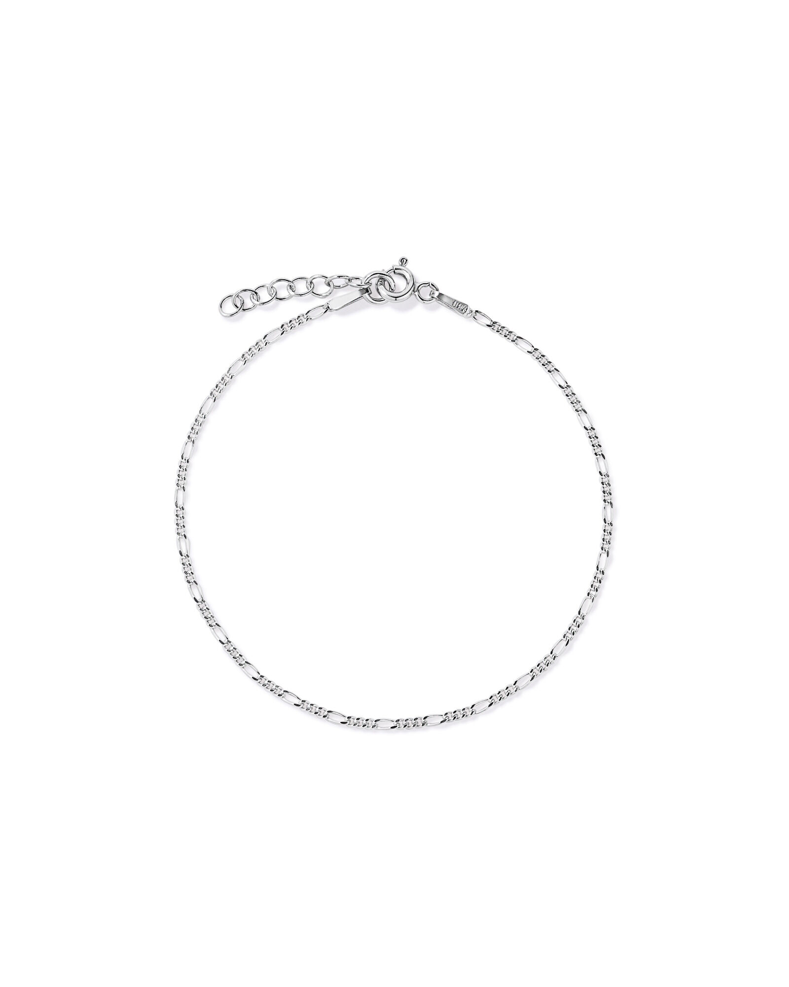 Bracelet Figaro 19 cm (7,5") 1,4 mm en argent sterling