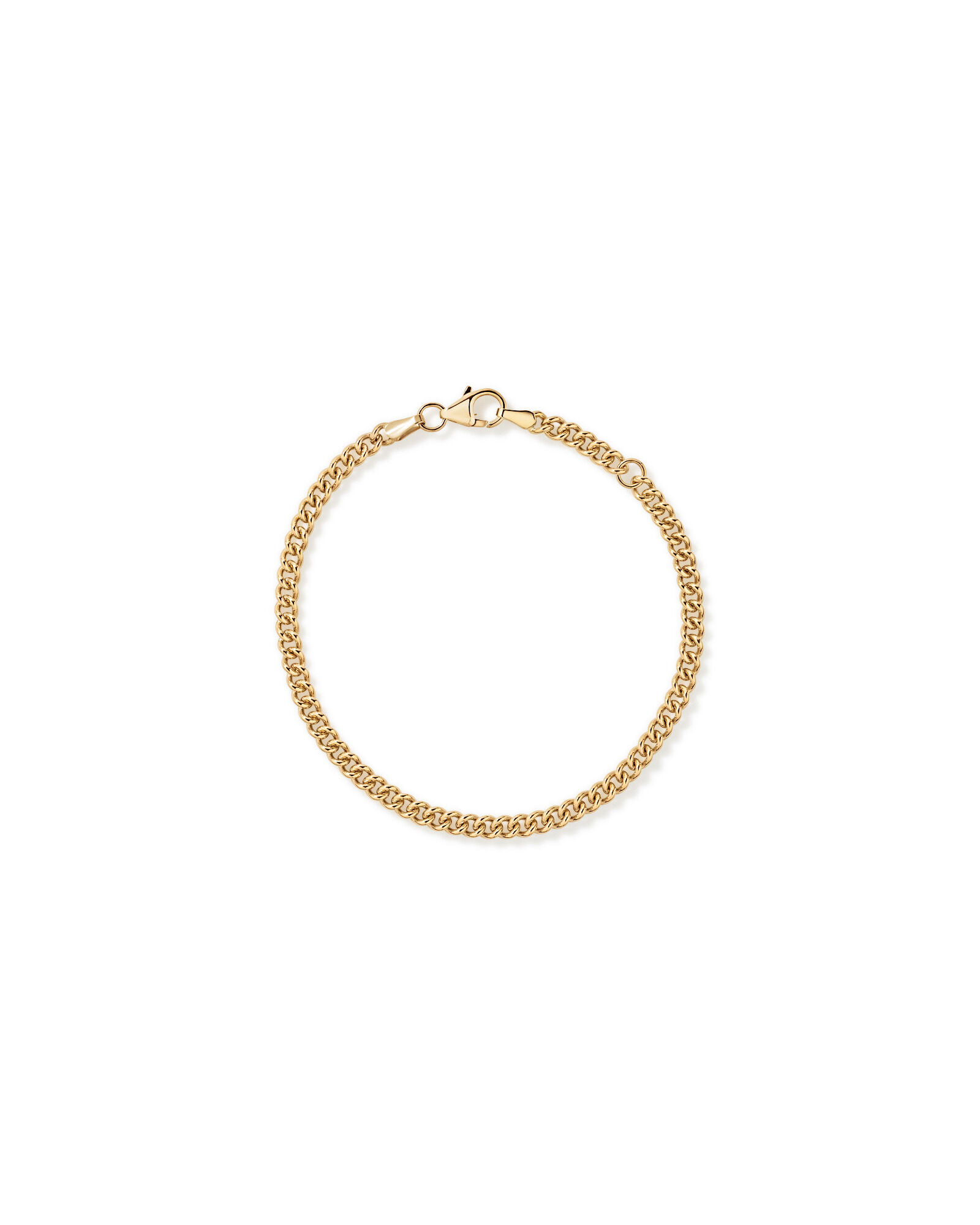 19cm (8") Round Curb Chain in 18kt Vermeil