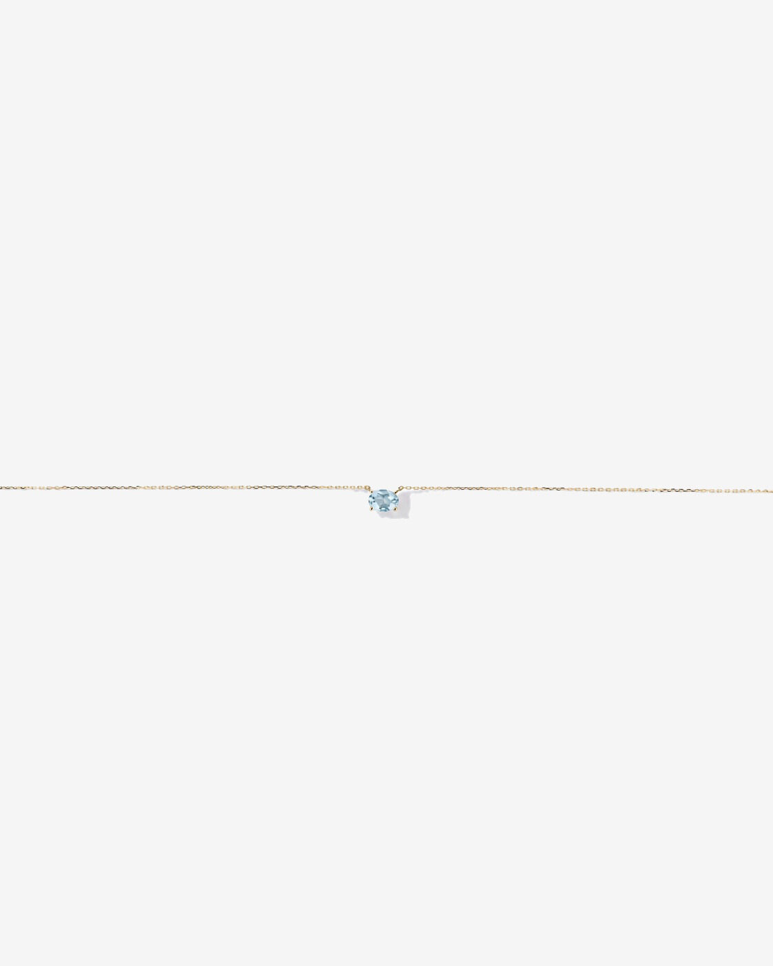 Collier ovale est-ouest Aigue-marine en or jaune 10 ct