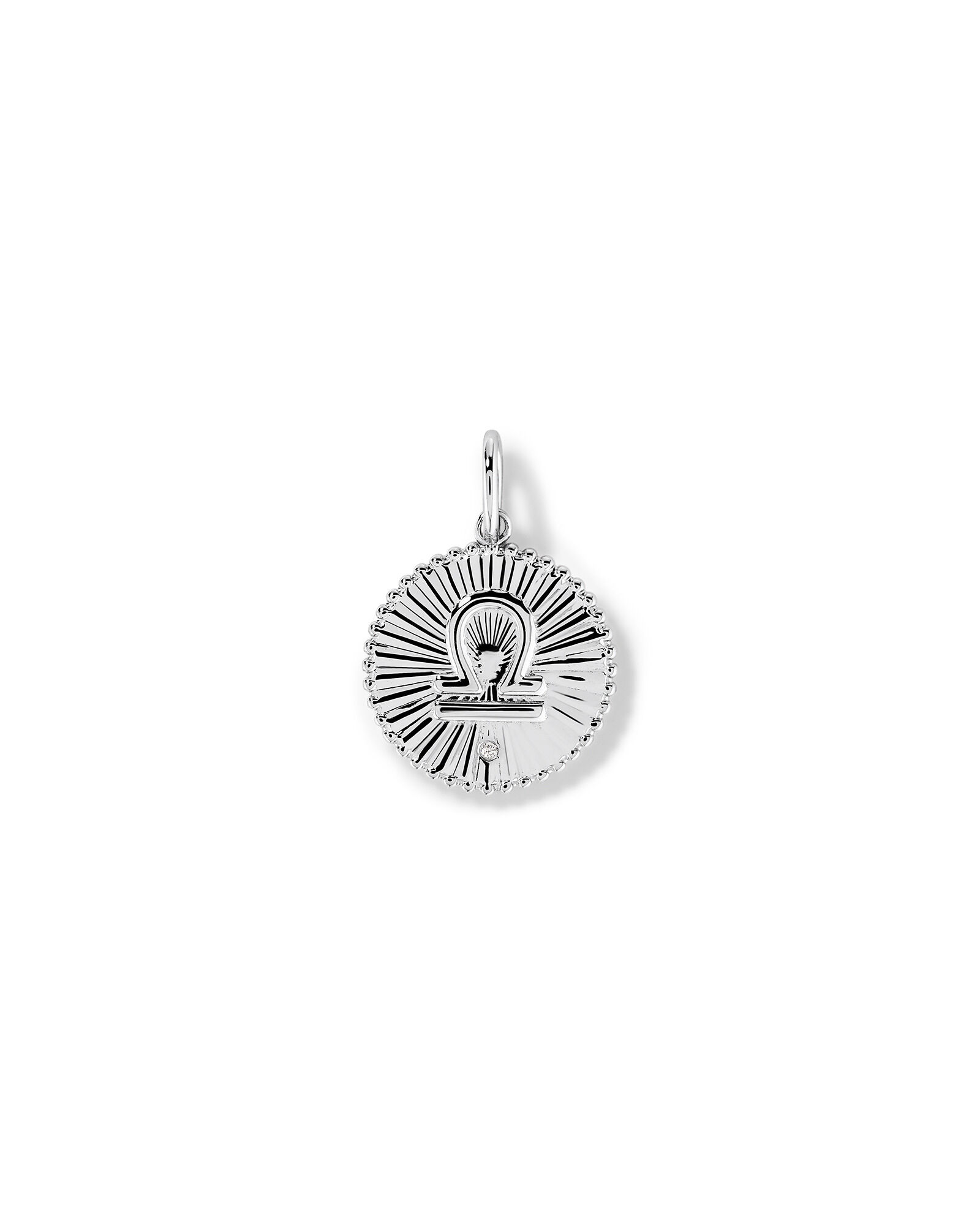 Diamond Accent Libra Zodiac Pendant in Sterling Silver