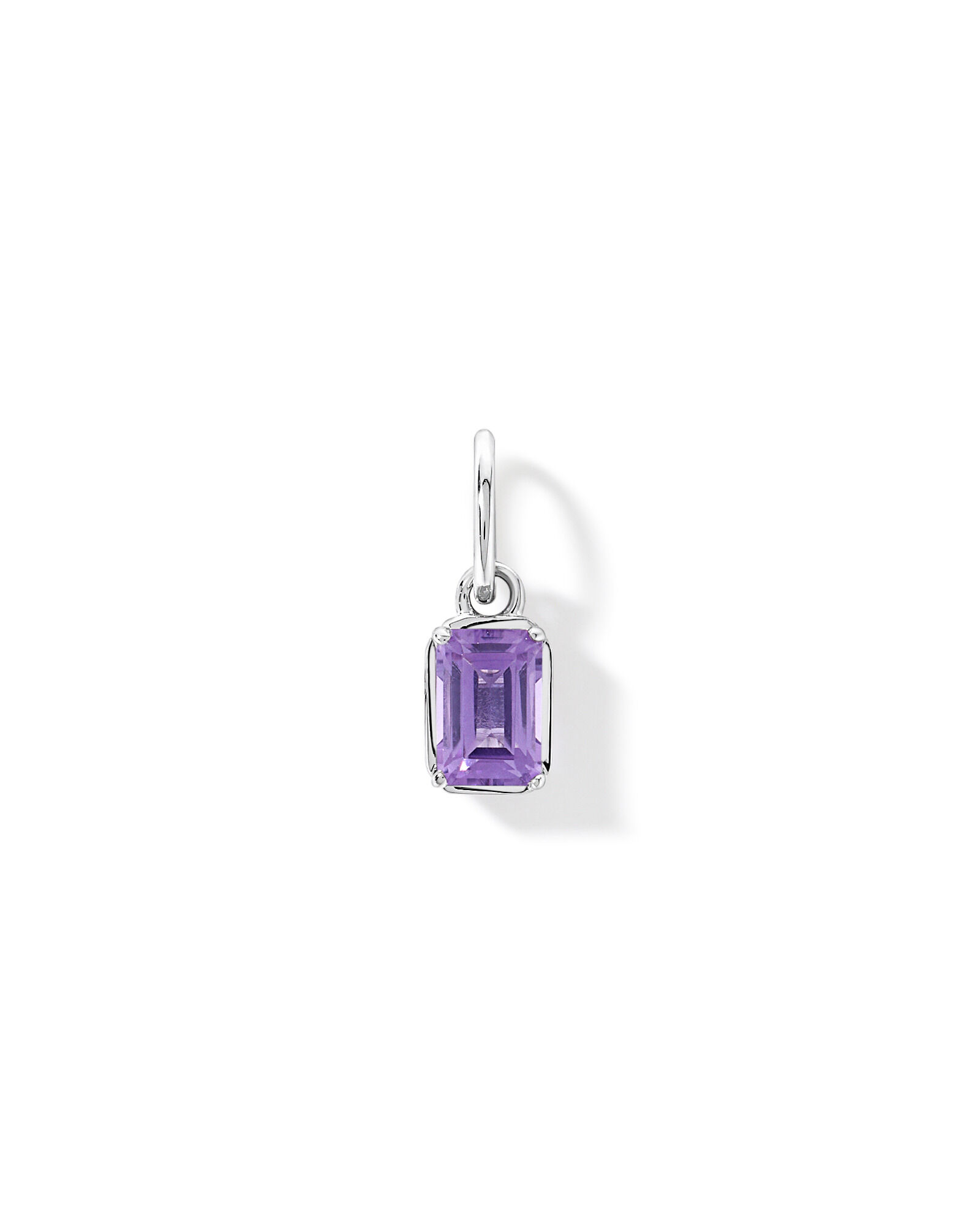 Pendentif en am&eacute;thyste taille &eacute;meraude en argent sterling
