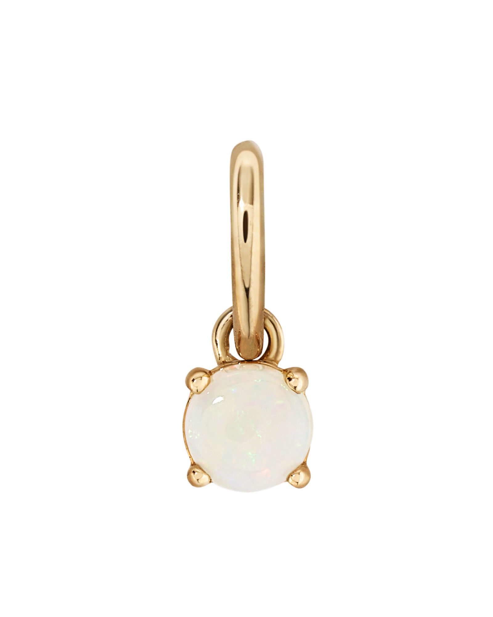 Australian Opal Round Birthstone Pendant in 10kt Yellow Gold