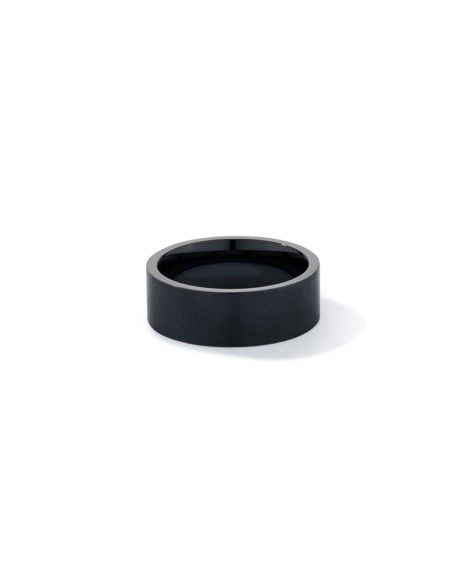 8mm Brushed Flat Wedding Band in Black Titanium