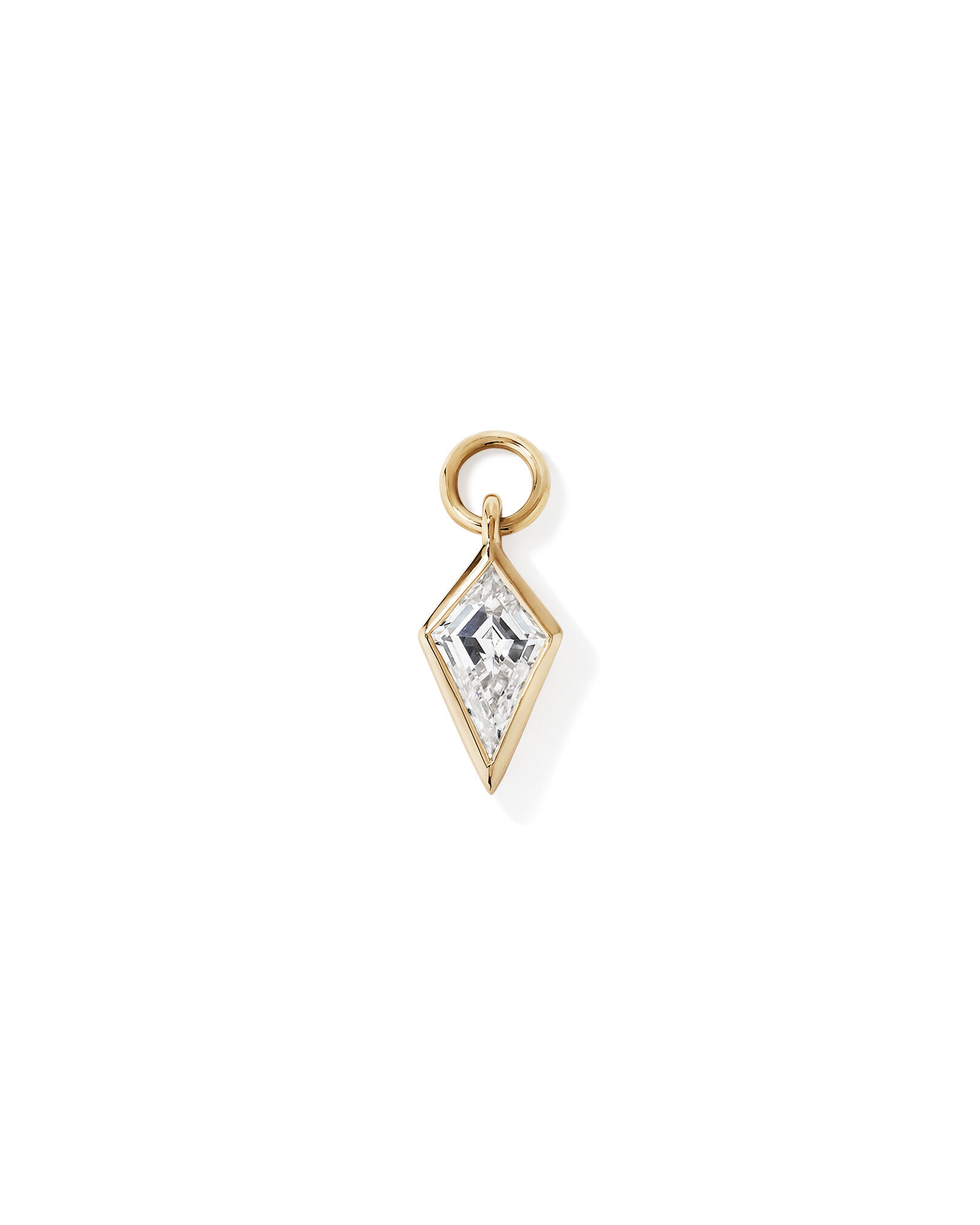 Kite Cut Earring Charm with 0.33 Carat TW of Laboratory-Grown Diamond in 10kt Yellow Gold