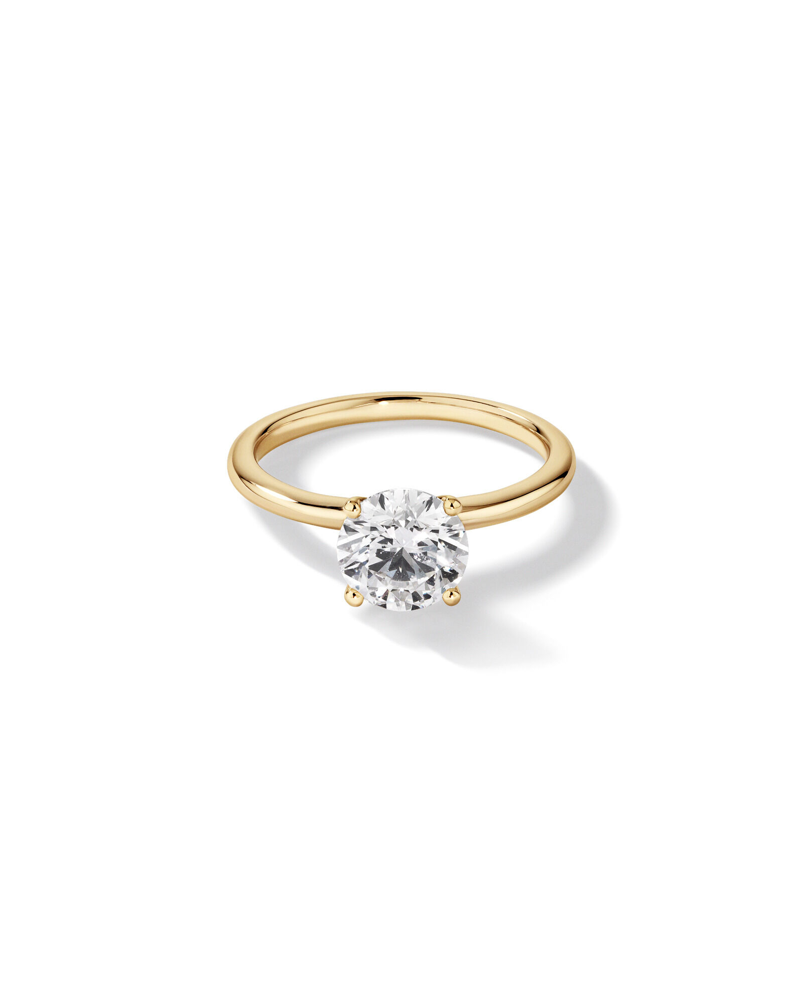 1.50 Carat TW Round Brilliant Laboratory-Grown Diamond Solitaire Engagement Ring In 14kt Yellow Gold