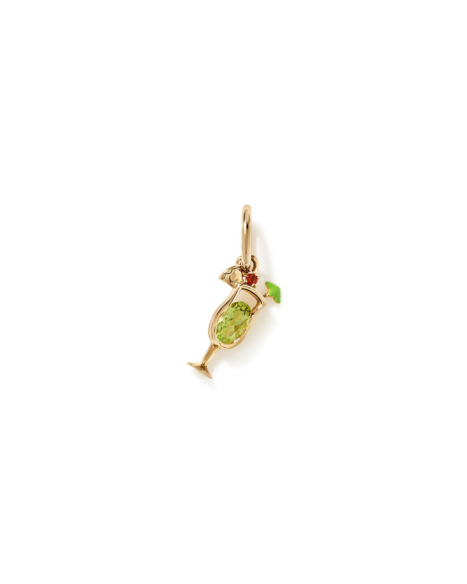 Pendentif cocktail Pi&ntilde;a Colada en quartz citron et grenat en Vermeil or 18 carats