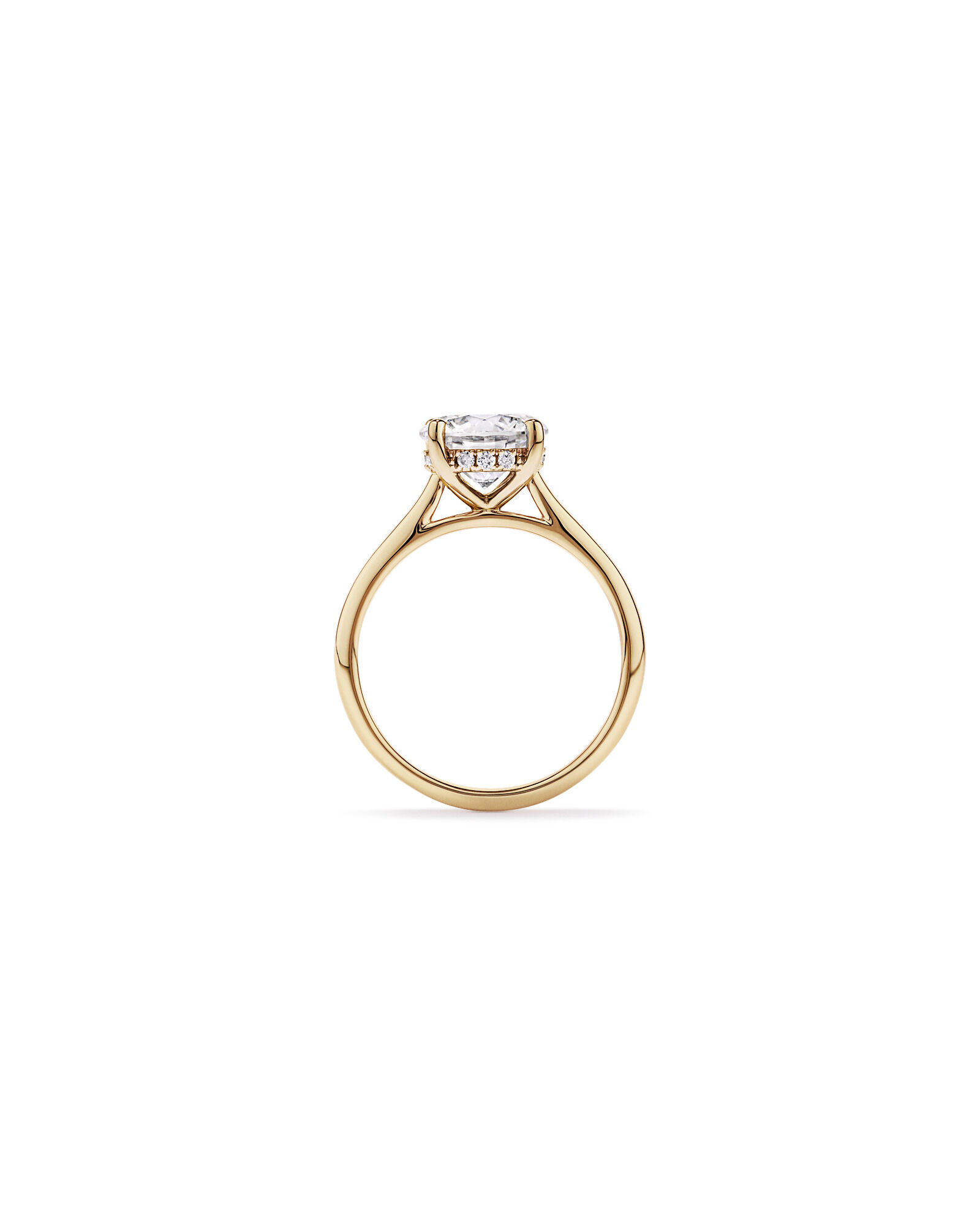 Bague solitaire en or jaune 14 carats sertie d'un diamant rond brillant de 2,32 carats, cultiv&eacute; en laboratoire