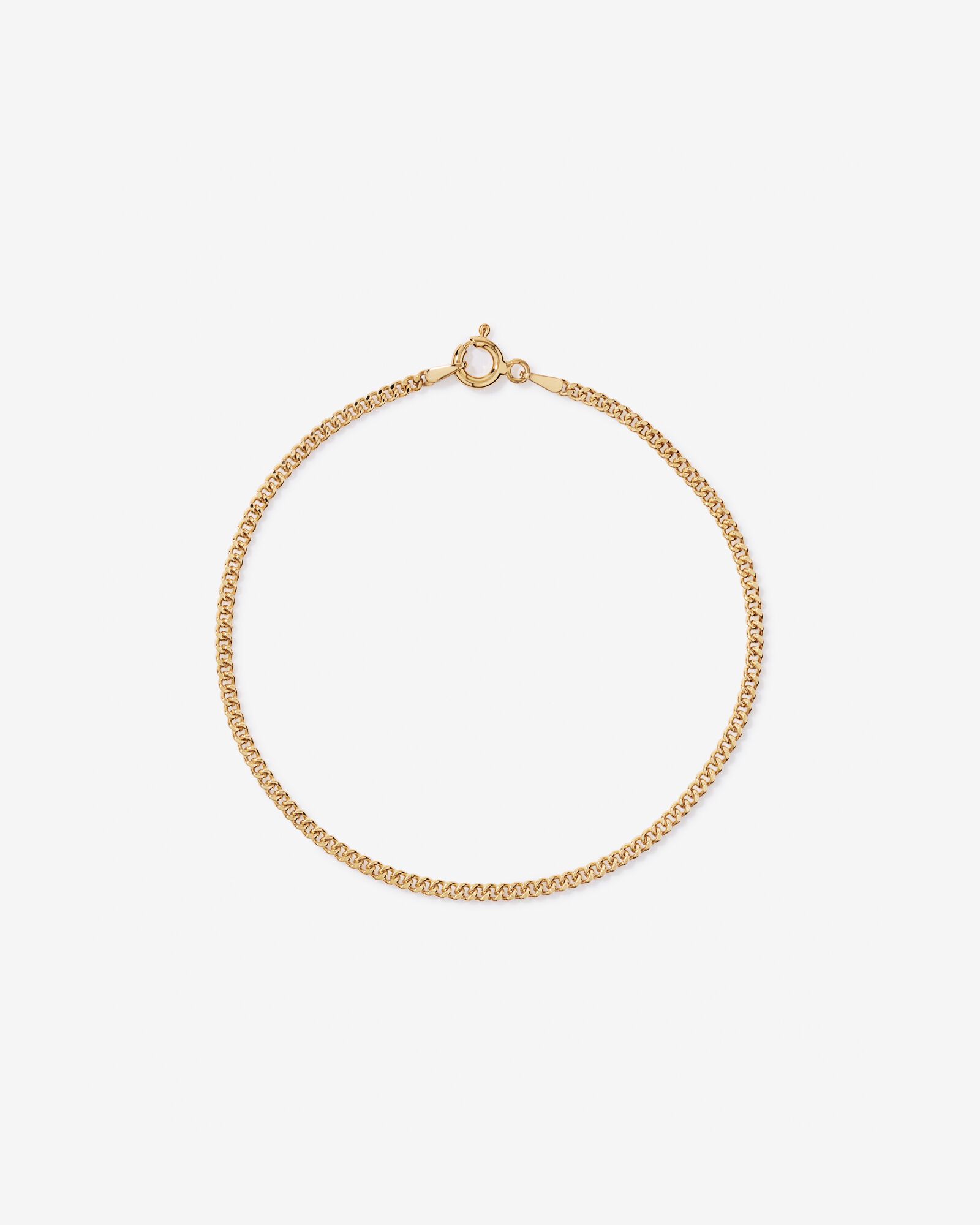 21cm (17") 2.1mm Width Solid Diamond Cut Curb Bracelet in 10kt Yellow Gold