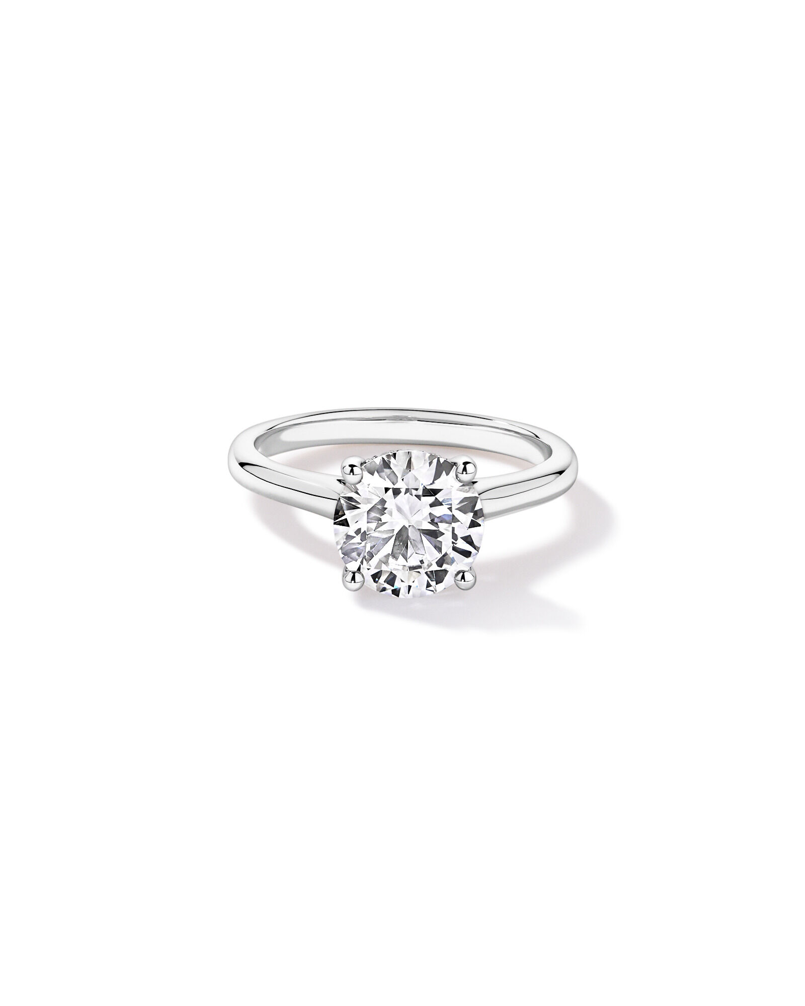 Bague solitaire en or blanc 14 carats sertie d'un diamant rond brillant de 2,32 carats, cultiv&eacute; en laboratoire
