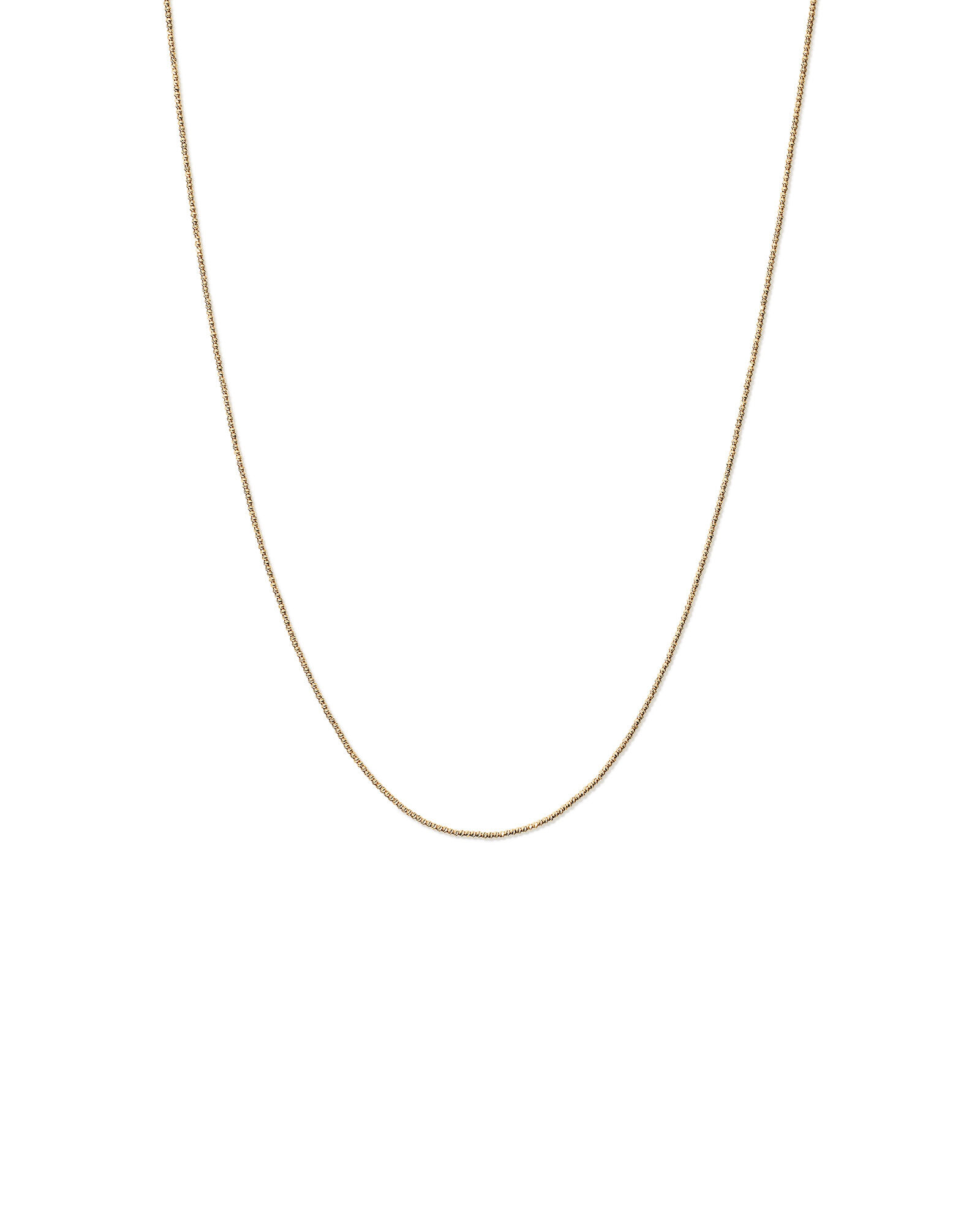 Cha&icirc;ne &agrave; perles d&eacute;coup&eacute;es diamon de 50 cm (20") de 1,5 mm de largeur en or jaune 10 carats