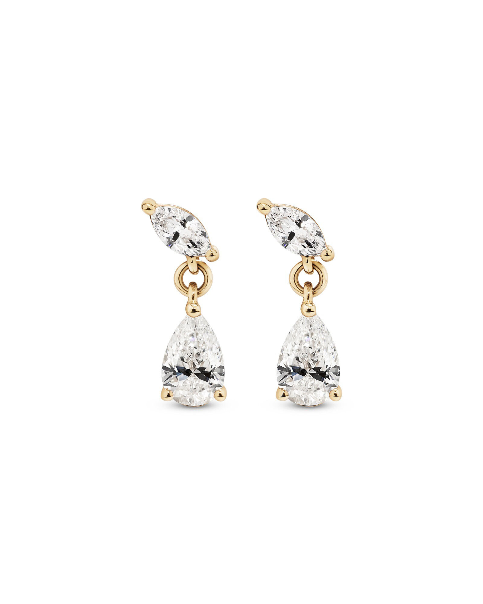 0.77 Carat TW of Laboratory-Grown Diamond Drop Earrings in 10kt Yellow Gold