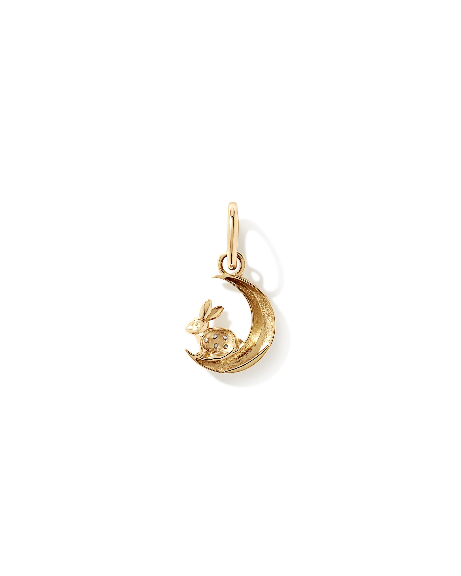 Pendentif Lapin de Lune avec zirconie cubique en or 10 carats