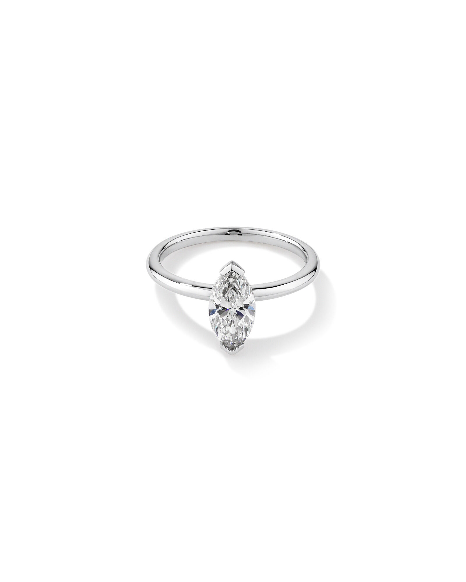 Bague de fian&ccedil;ailles en diamant solitaire cultiv&eacute;e en laboratoire Marquise de 1,25 carats en or blanc 14 carats