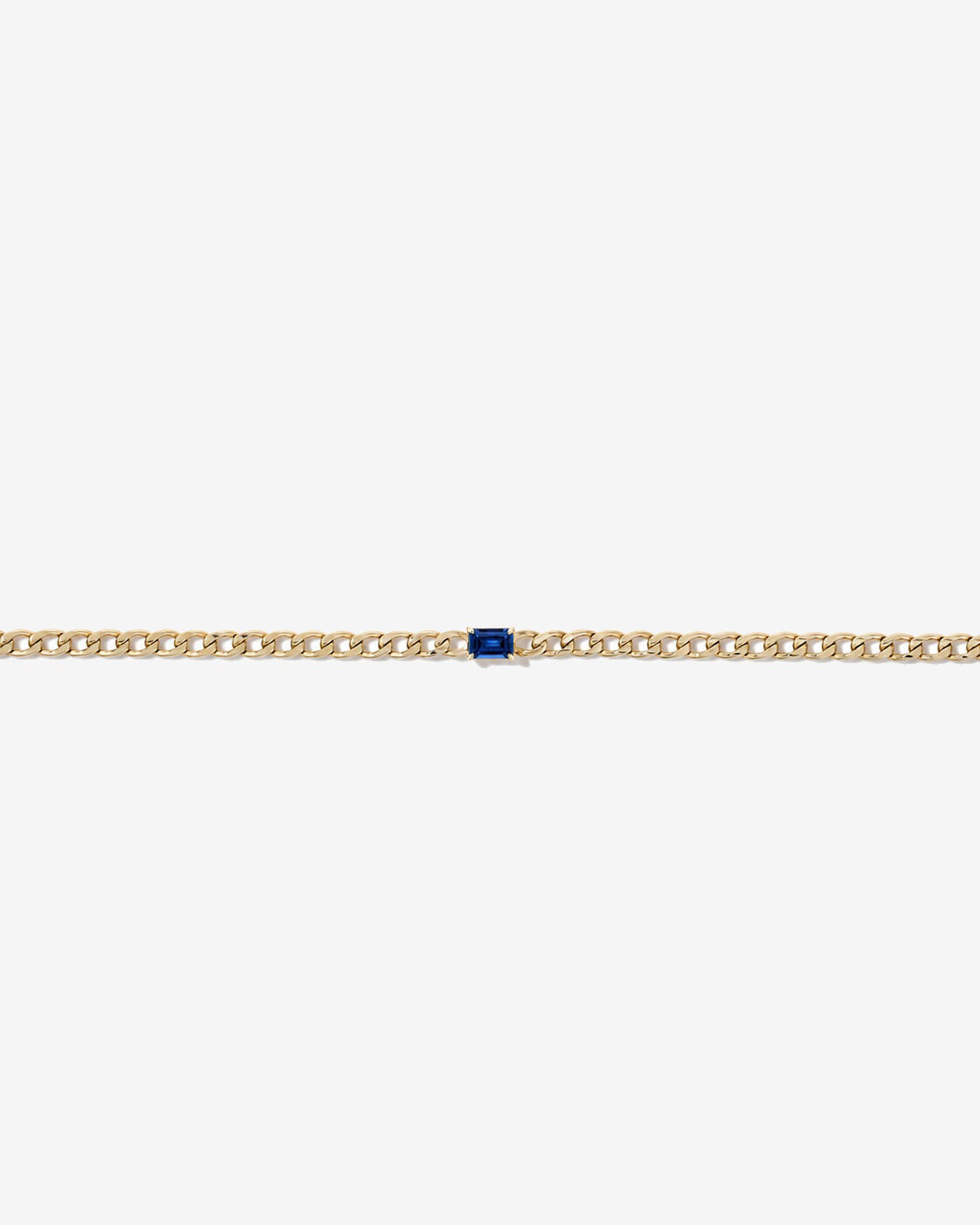 Bracelet gourmette Saphir cr&eacute;&eacute; en or jaune 10 ct