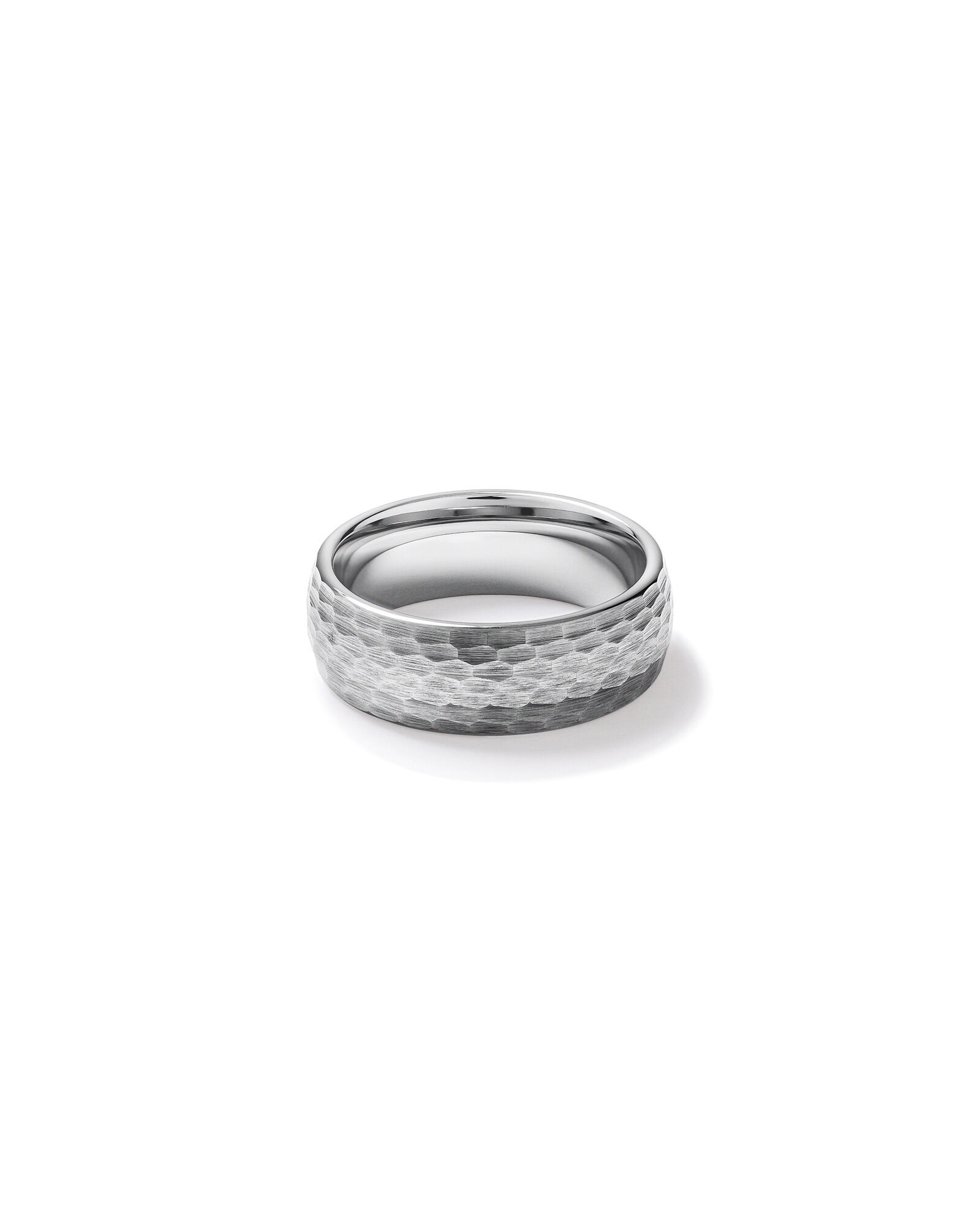 8mm Hammered Wedding Band in Tungsten