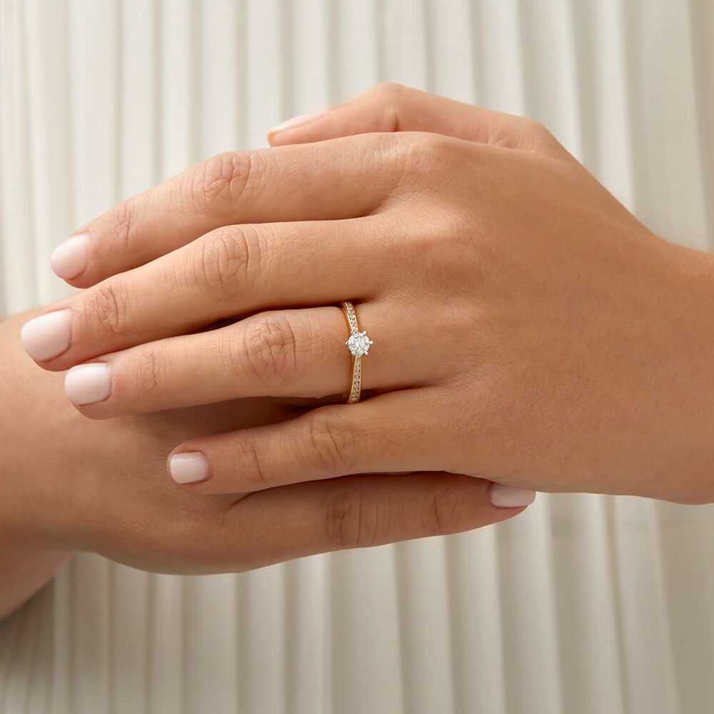 Ring with 0.48 Carat TW of Diamonds in 14kt Yellow & White Gold