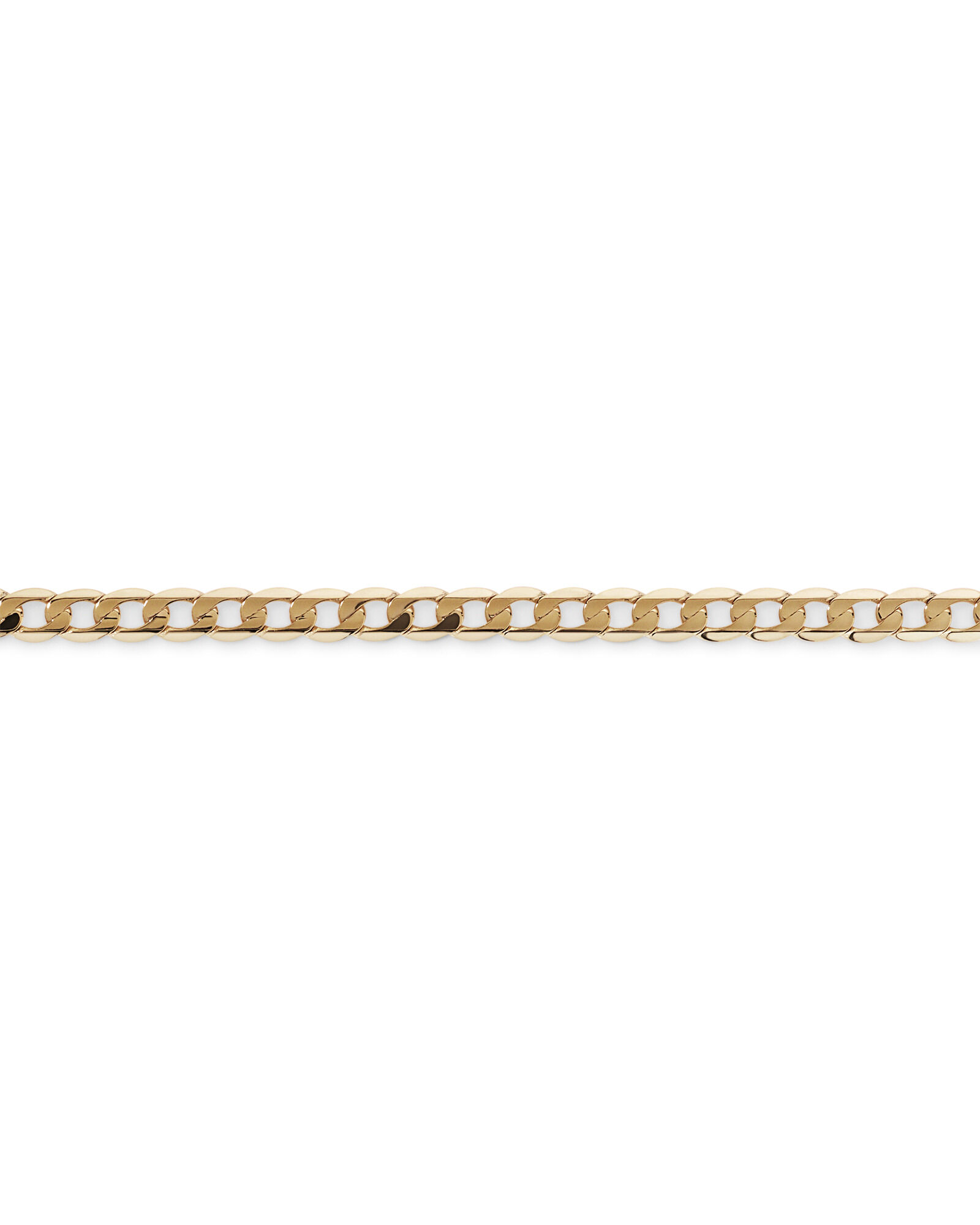 19cm (22") 4mm-4.5mm Width Curb Bracelet in 10kt Yellow Gold