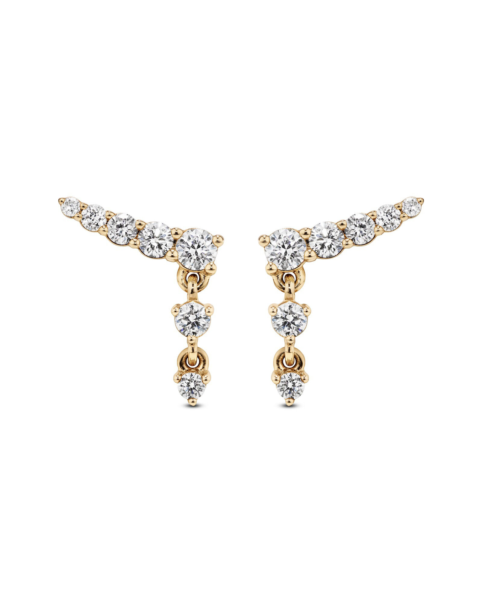 0.50 Carat TW of Laboratory-Grown Diamond Ear Climbers in 10kt Yellow Gold