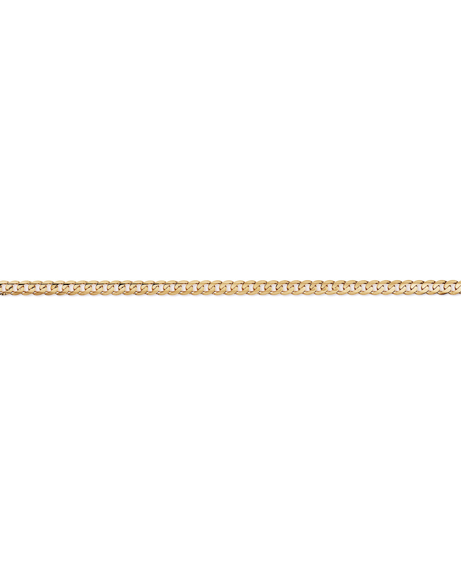 19cm (22") 3mm Width Solid Flat Bevelled Curb Bracelet in 10kt Yellow Gold