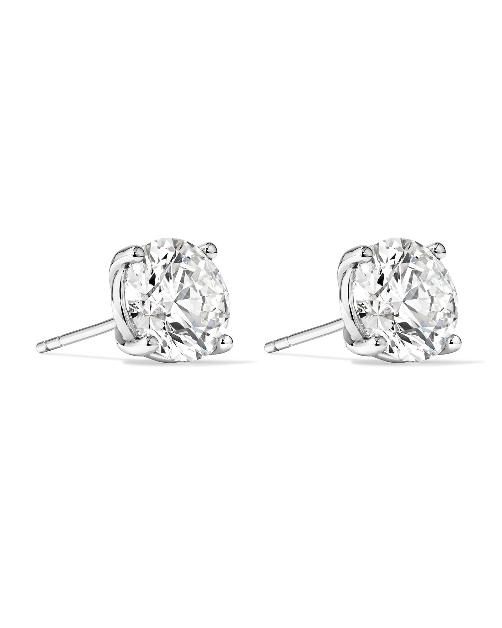 4.00 Carat TW Laboratory-Grown Diamond Solitaire Stud Earrings in 14kt White Gold