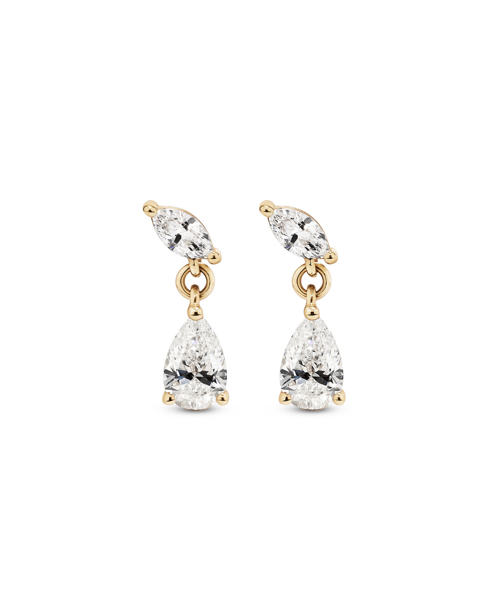 0.77 Carat TW of Laboratory-Grown Diamond Drop Earrings in 10kt Yellow Gold