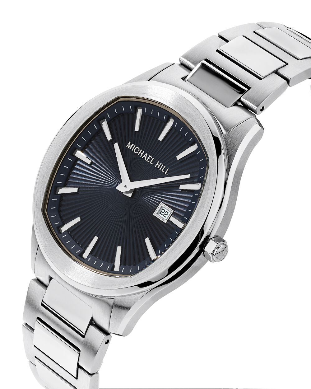 Quartz Watch with Deep Blue Dial in Stainless Steel