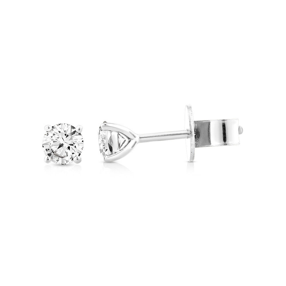 0.50 Carat TW Diamond Solitaire Stud Earrings in 18kt White Gold