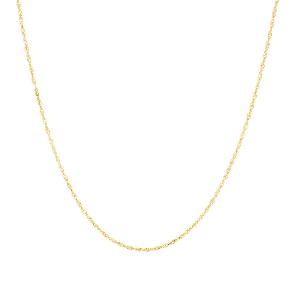 45cm (18") 1.65mm Width Singapore Chain in 10kt Yellow Gold