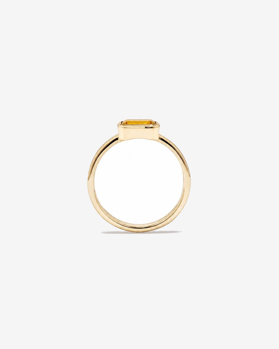 Bague en or jaune 10 carats avec citrine sertie clos