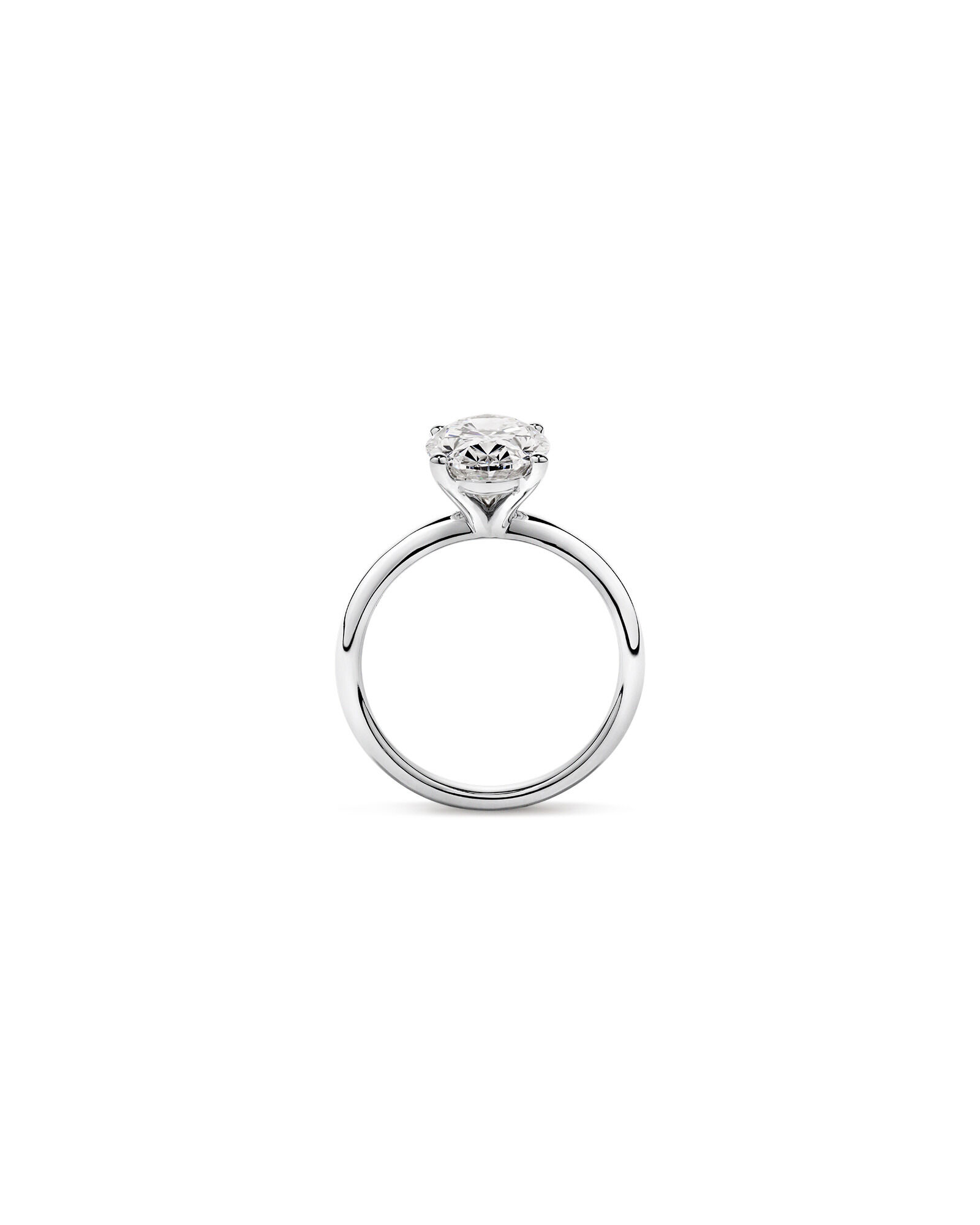 3.00 Carat TW Oval Cut Laboratory-Grown Diamond Solitaire Engagement Ring in Platinum