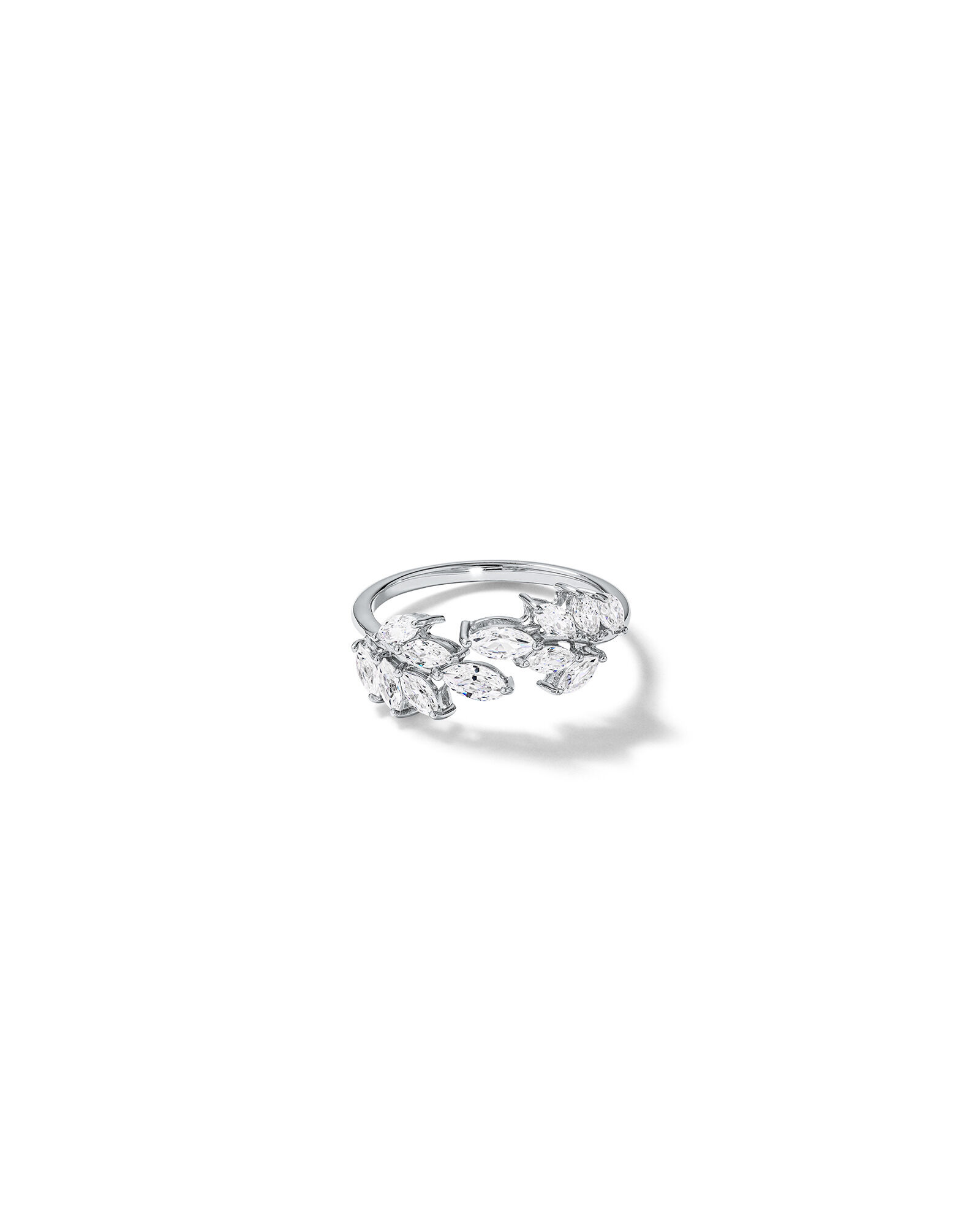 Cubic Zirconia Vine Open Ring in Sterling Silver