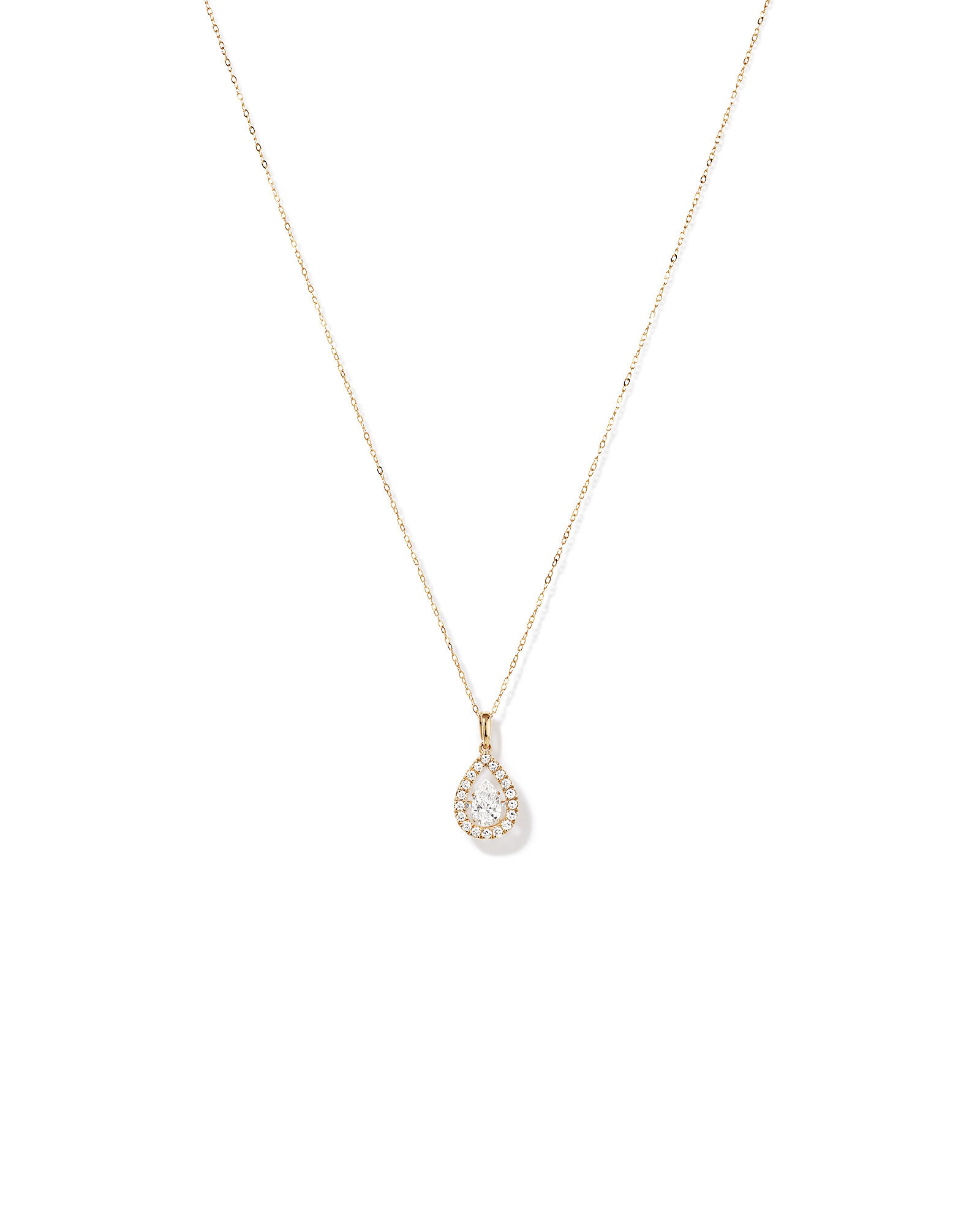 Lume Lab Pear Pendant with 1.00 Carat TW of Laboratory-Grown Diamonds in 10kt Gold