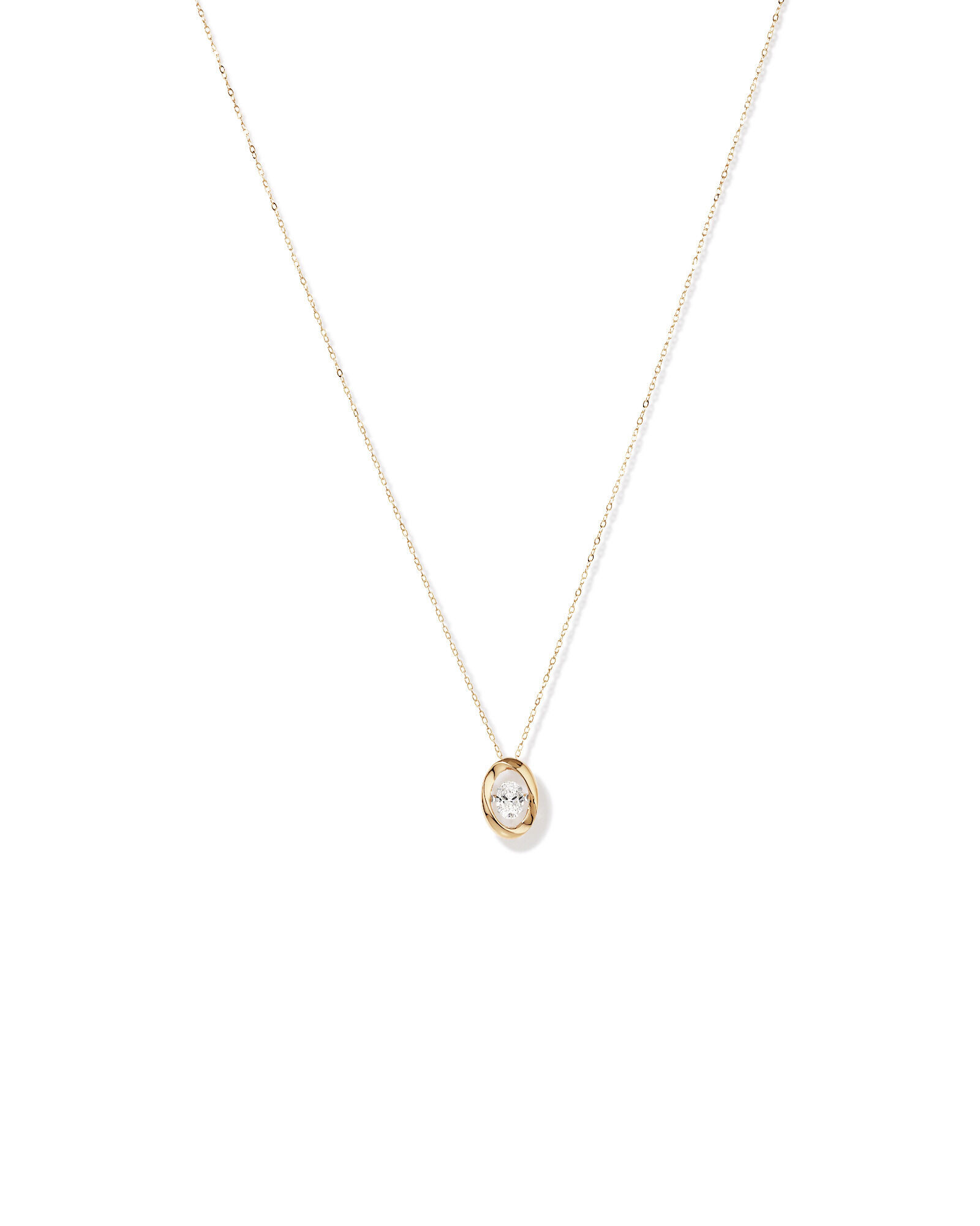 Lume Lab Oval Pendant with 0.50 Carat TW of Laboratory-Grown  Diamond in 10kt White Gold