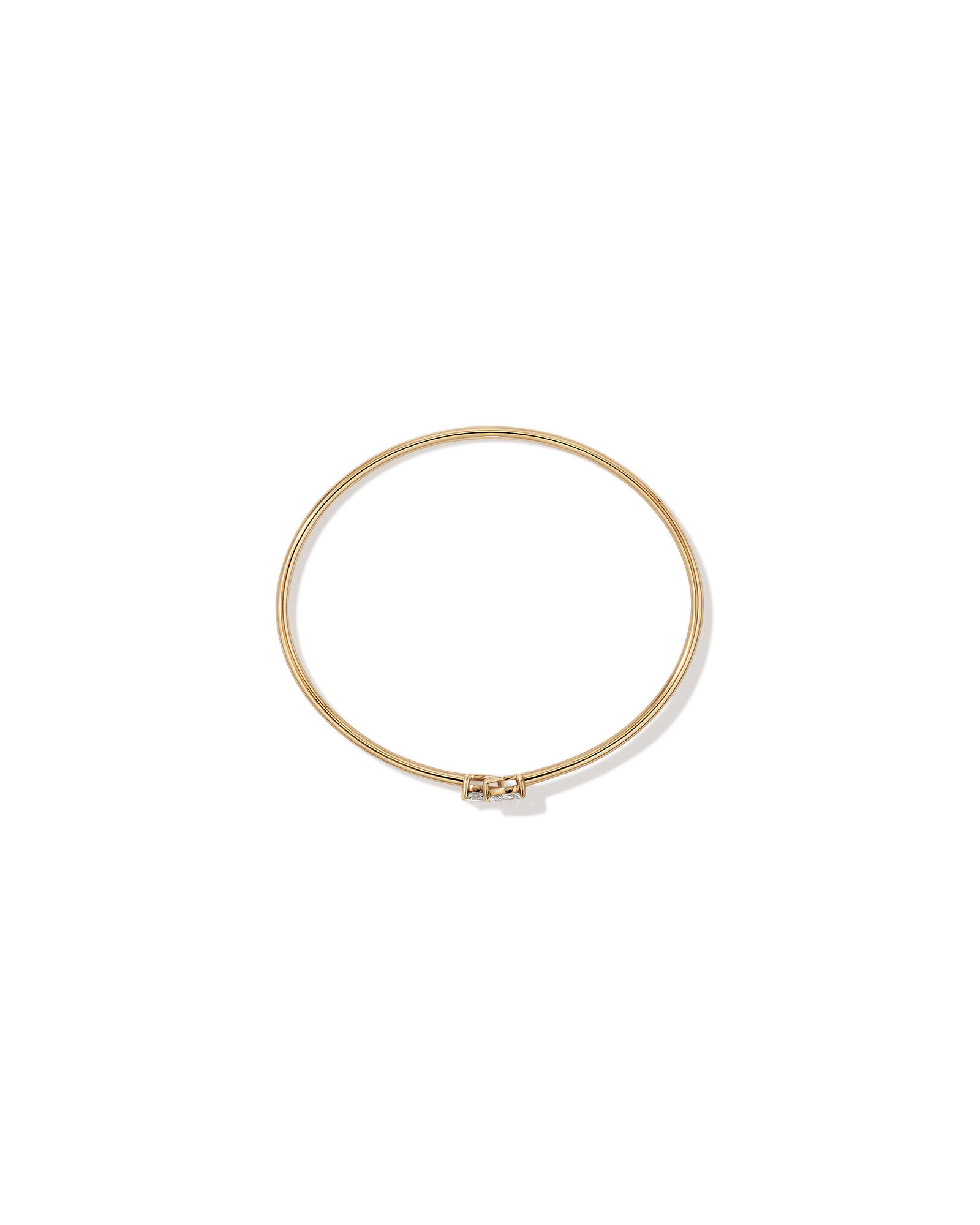 0.60 Carat TW of Laboratory-Grown Pear Cut Diamond Torque Bangle in 10kt Yellow Gold