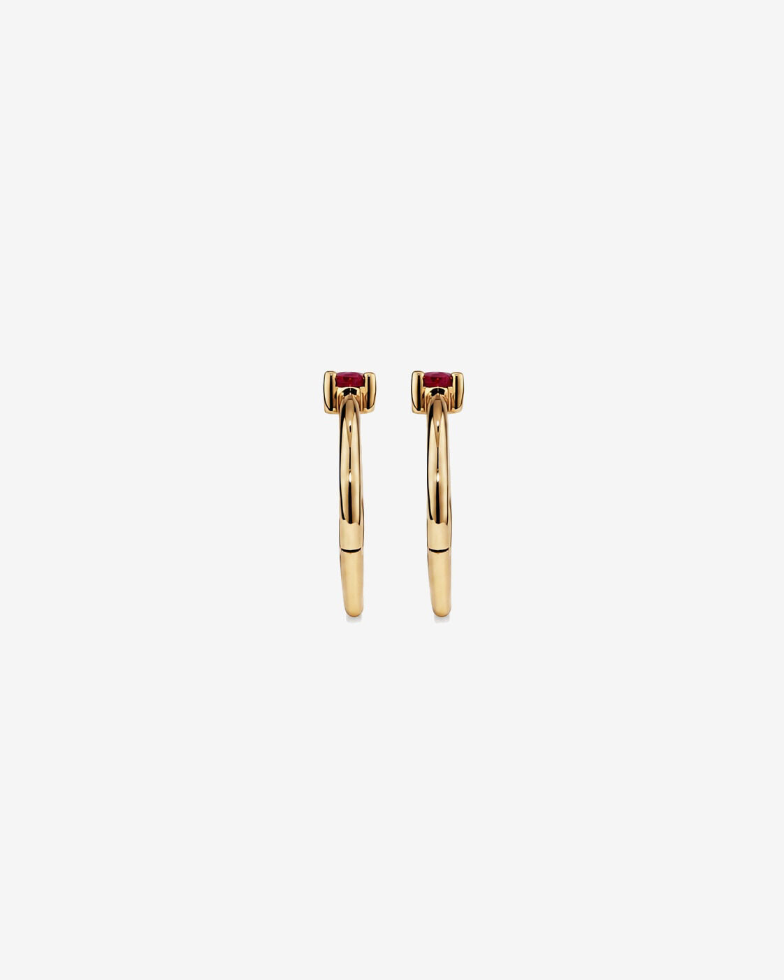 Dormeurs avec accent Rubis 10 mm en or jaune 10 ct