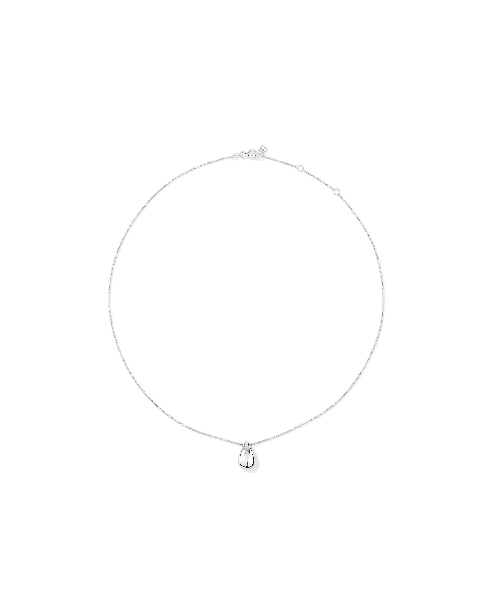 Tapered Dome Pendant Necklace in Sterling Silver