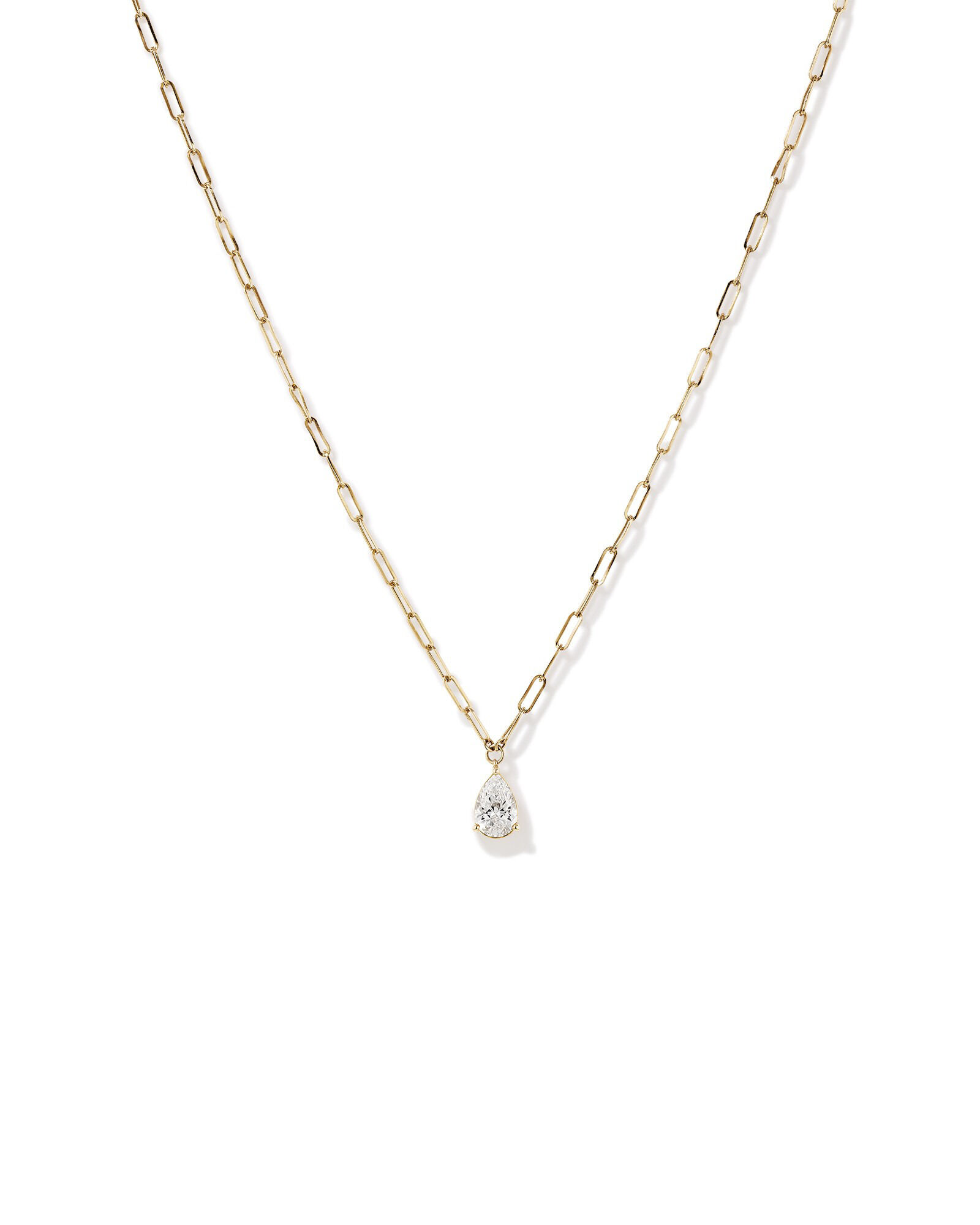 2.00 Carat TW Laboratory-Grown Diamond Pear Solitaire Pendant in 10kt Yellow Gold