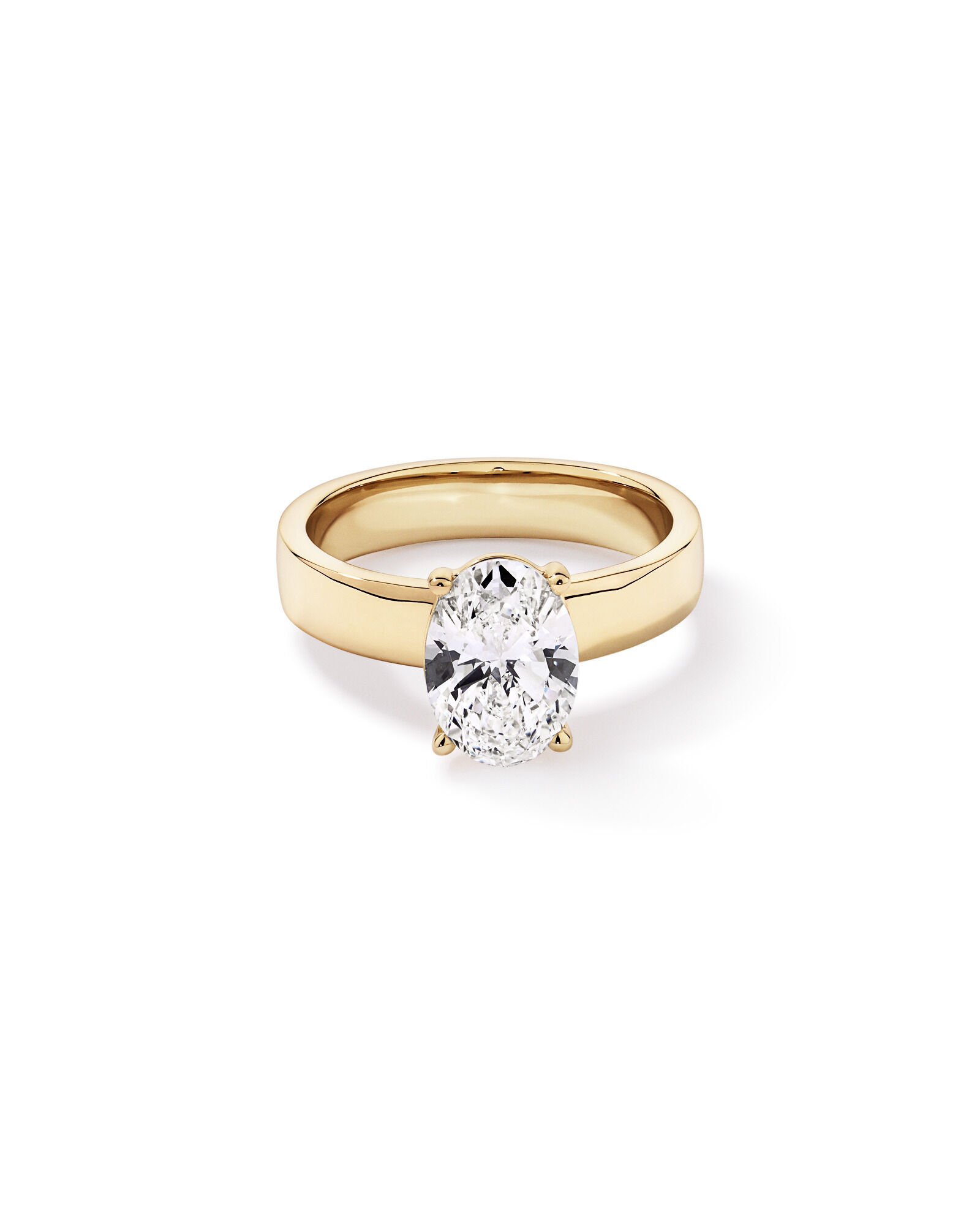 2.00TW Oval Laboratory-Grown Diamond Solitaire Ring in 14kt Yellow Gold