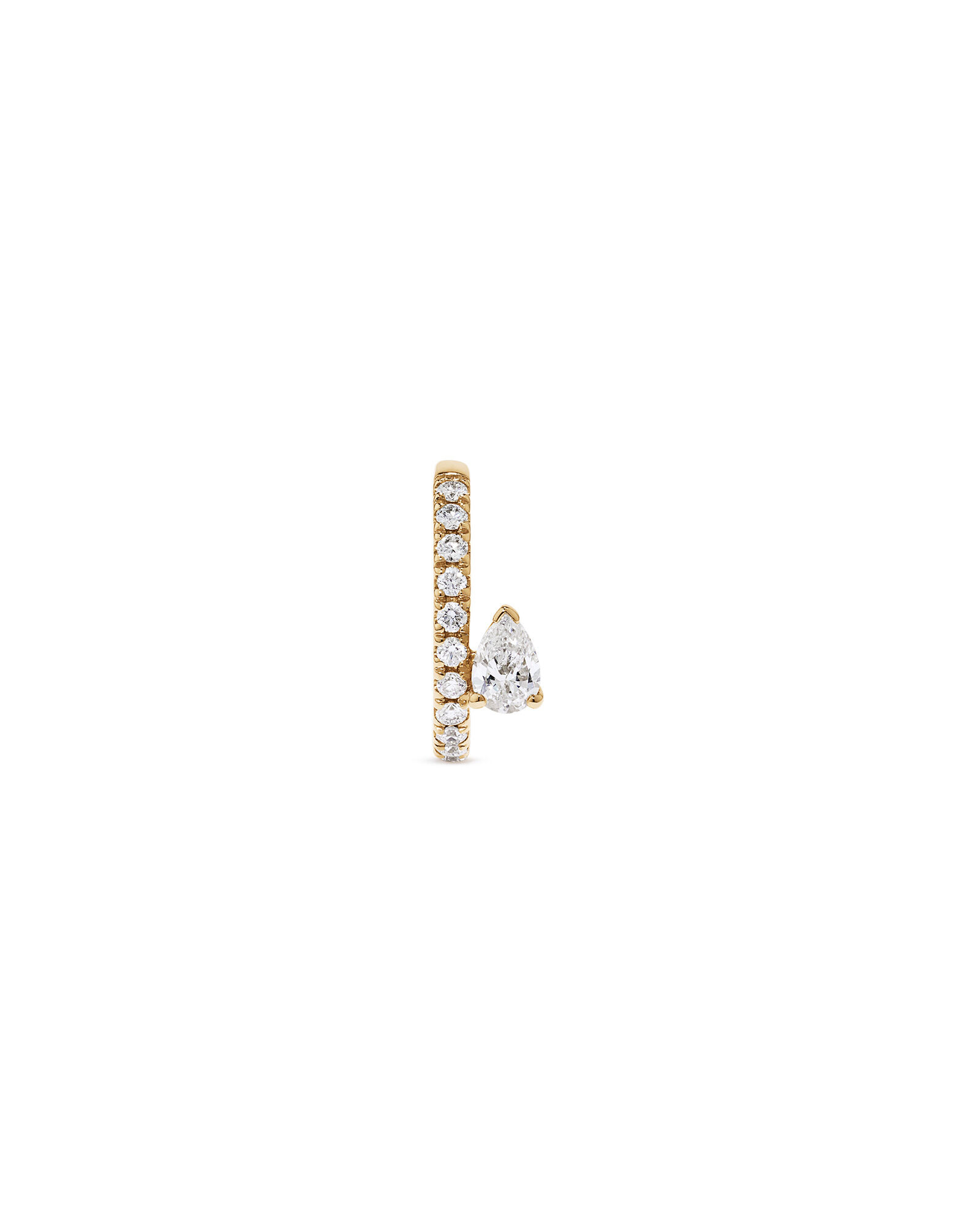 Conque d&rsquo;oreille diamant&eacute;e TW de 0,19 carat cultiv&eacute;e en laboratoire en or jaune 10 kt
