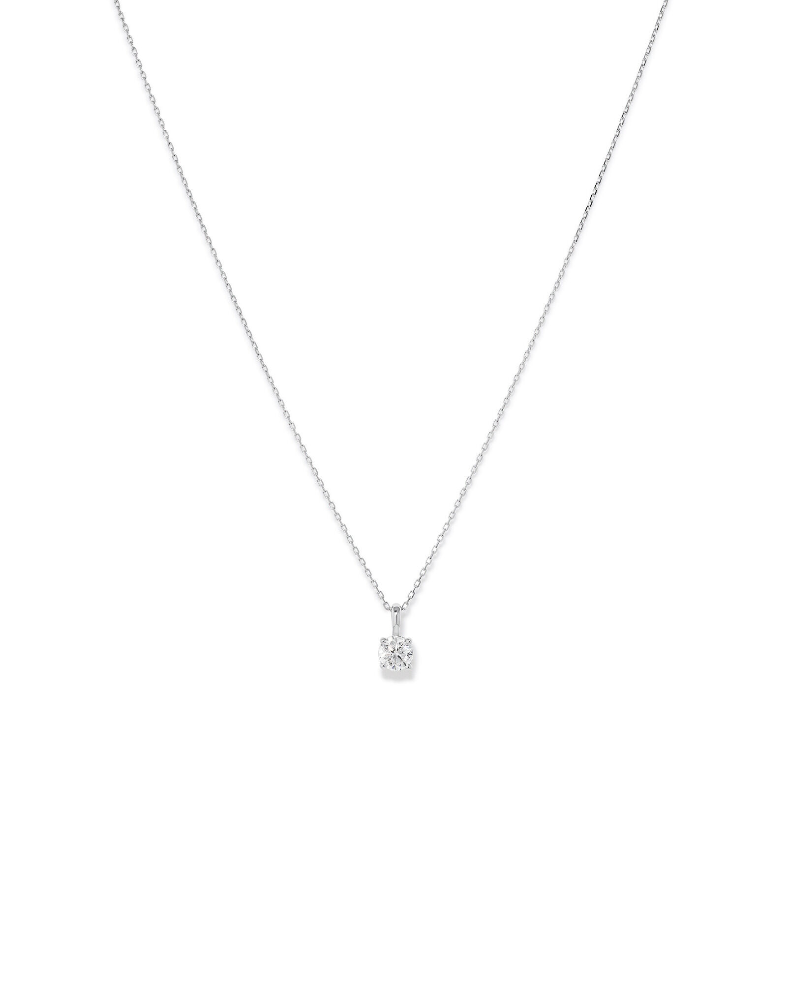 0.50 Carat TW Diamond Solitaire Pendant in 18kt White Gold
